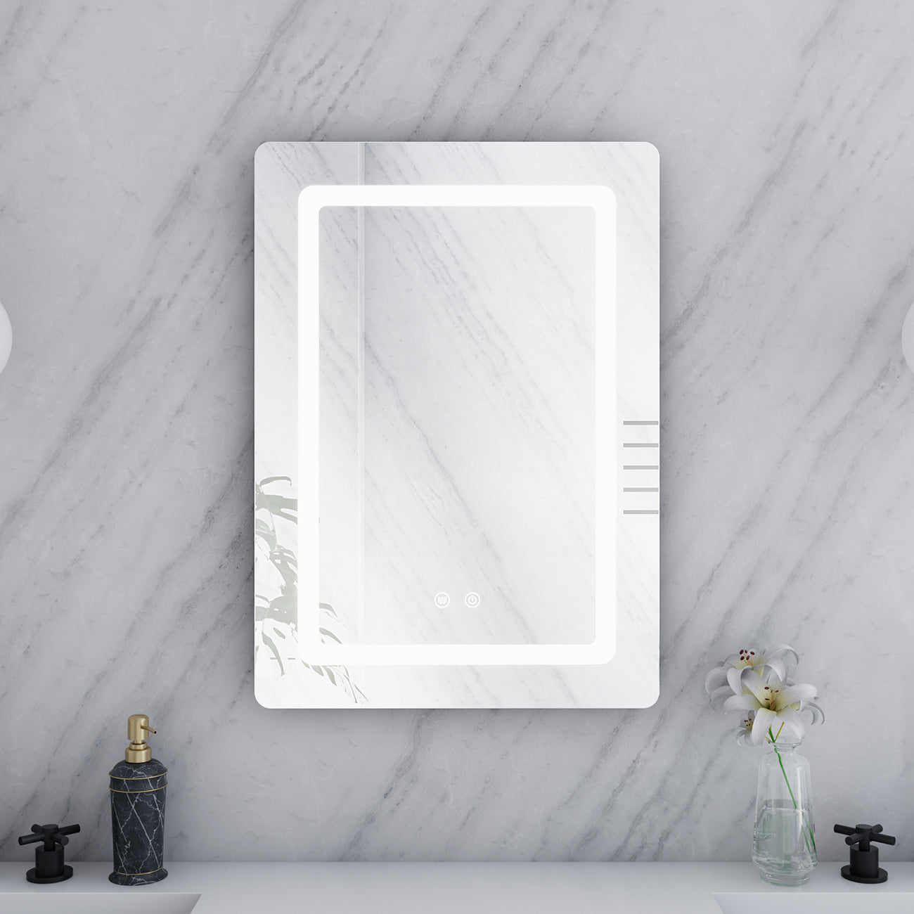 Orionis 20 by 28 Inch Rectangle Lighted Mirror with Anti-Fog | Alternative Image 03