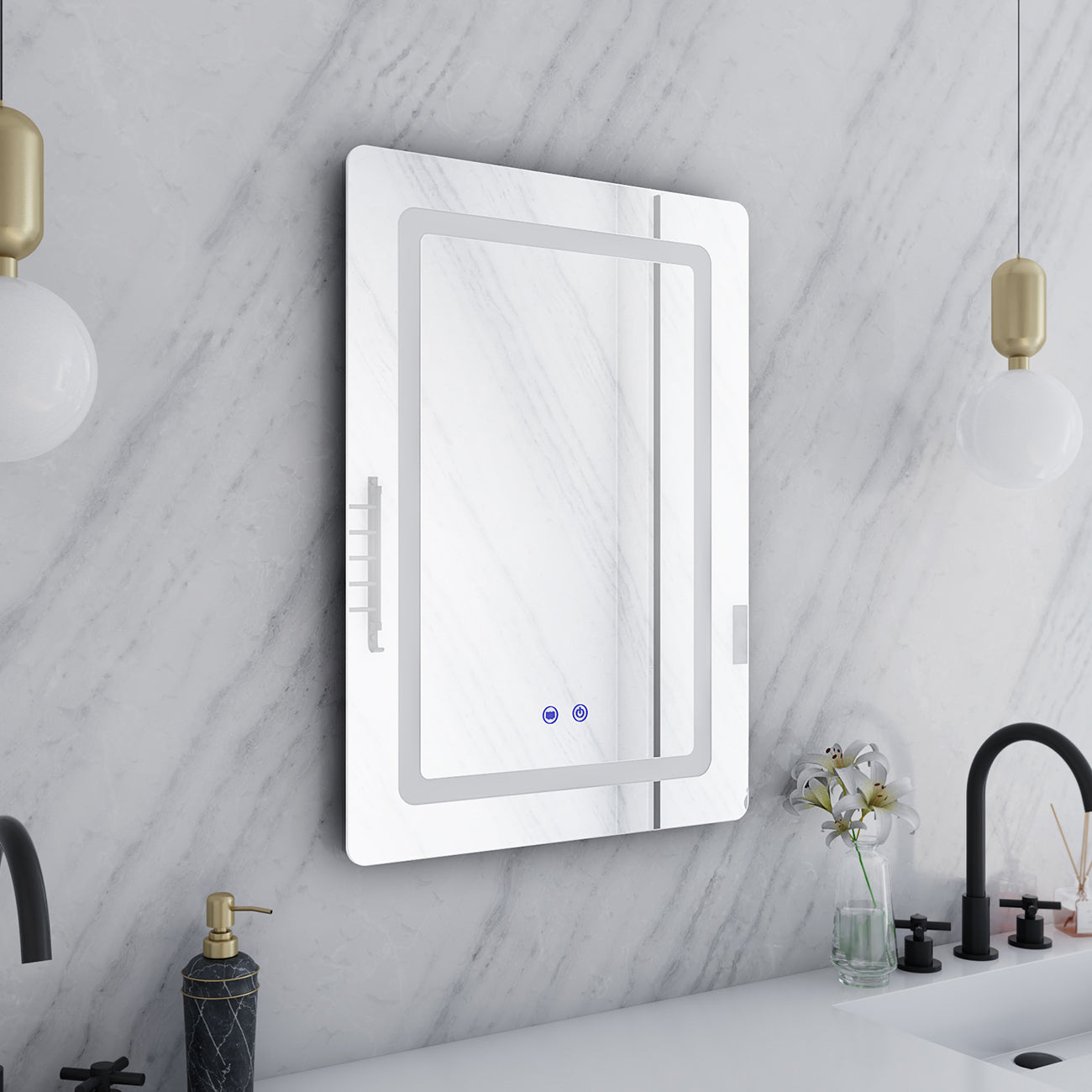 Orionis 20 by 28 Inch Rectangle Lighted Mirror with Anti-Fog | Alternative Image 04