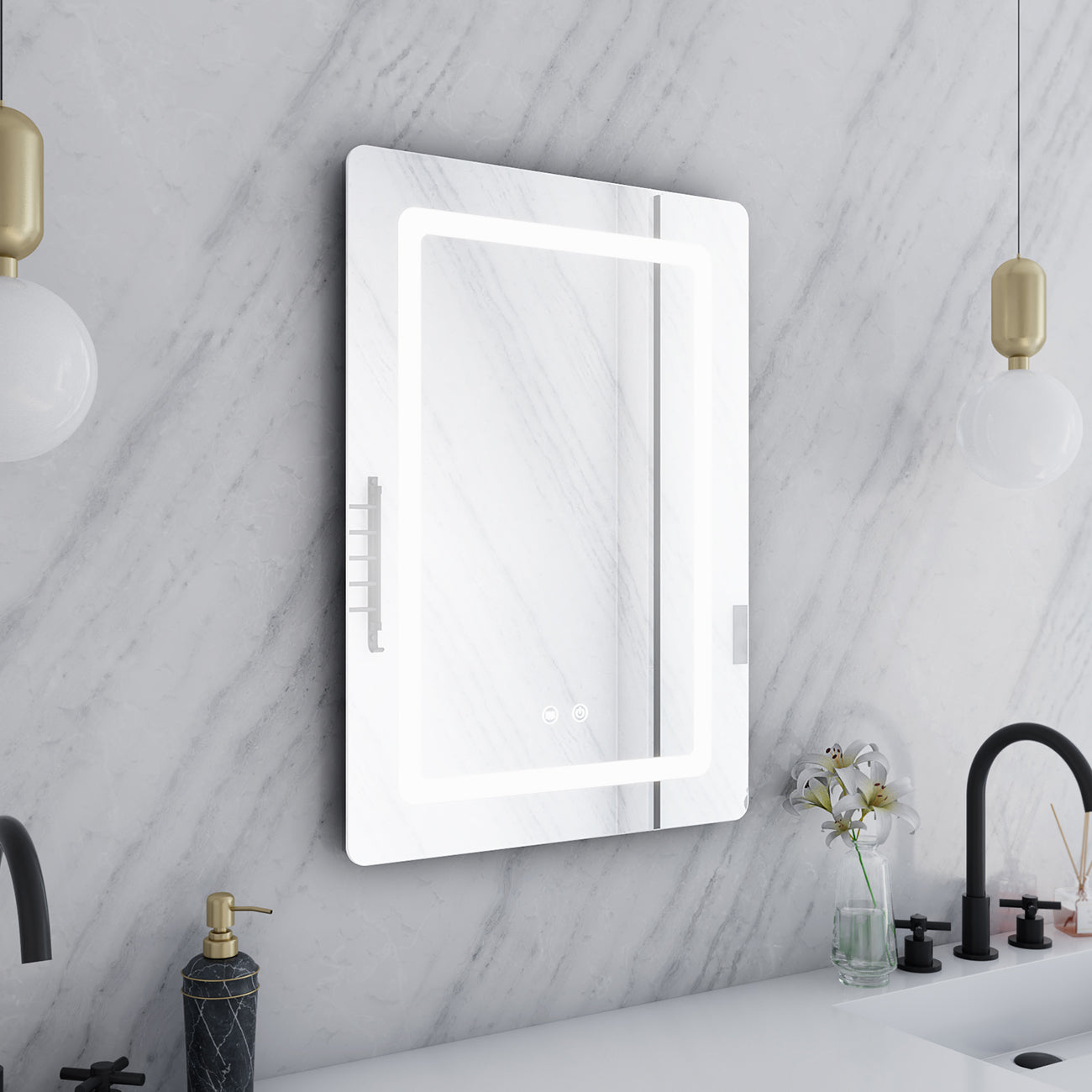 Orionis 20 by 28 Inch Rectangle Lighted Mirror with Anti-Fog | Alternative Image 05