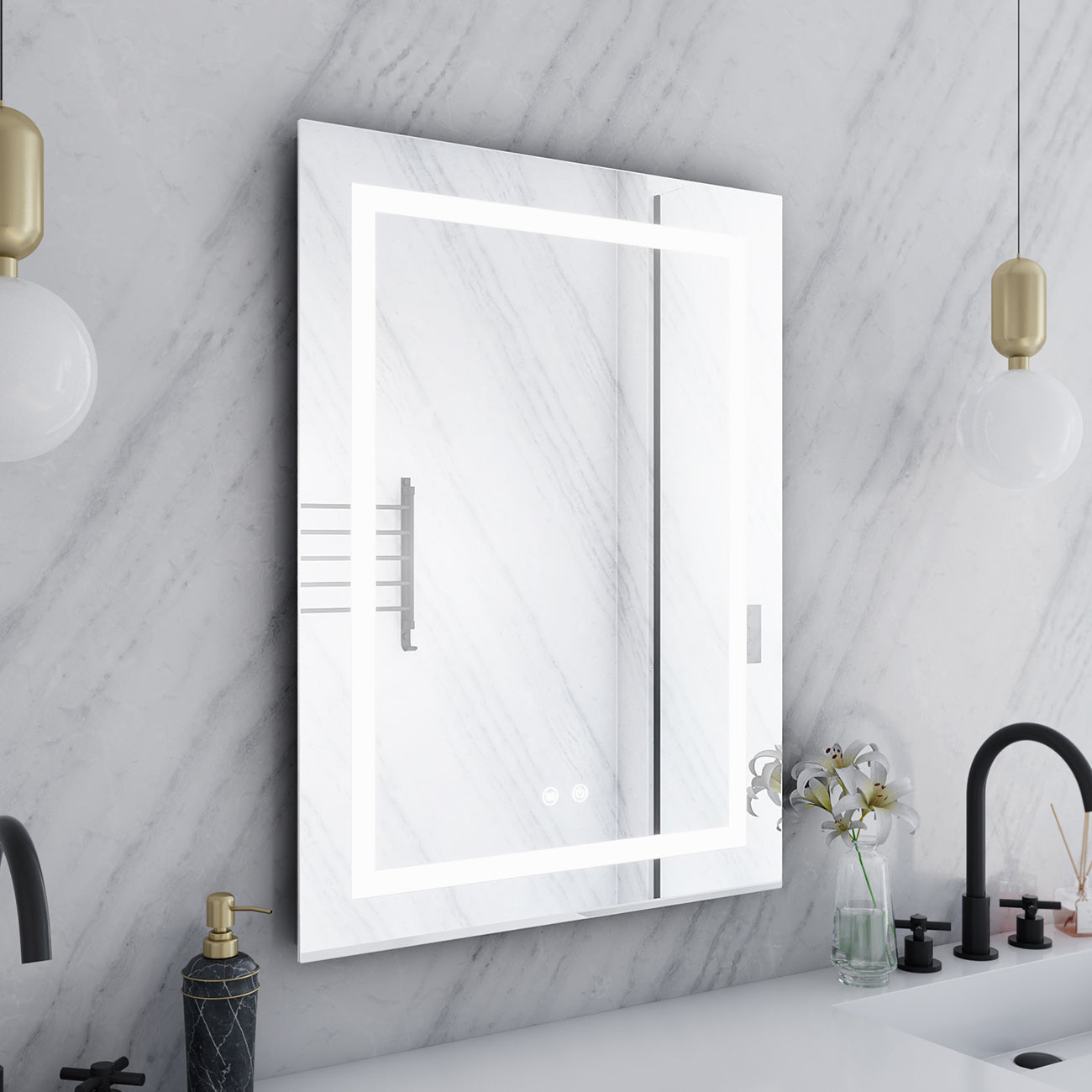 Orionis 24 by 32 Inch Rectangle Lighted Mirror with Anti-Fog | Alternative Image 05