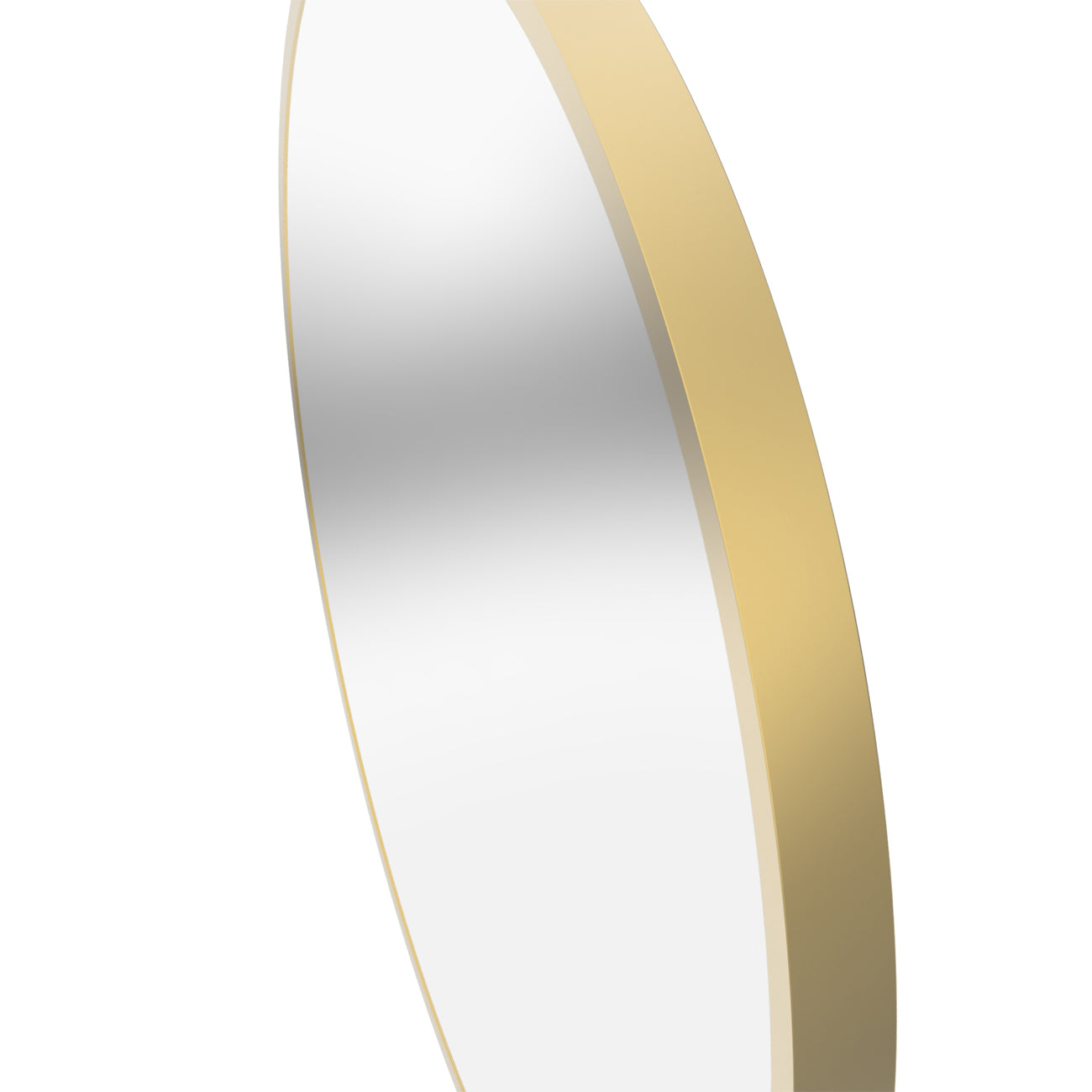 Eria 24 by 24 Inch Round Mirror - Brushed Brass Frame | Alternative Image 05 | finish:Brushed Brass