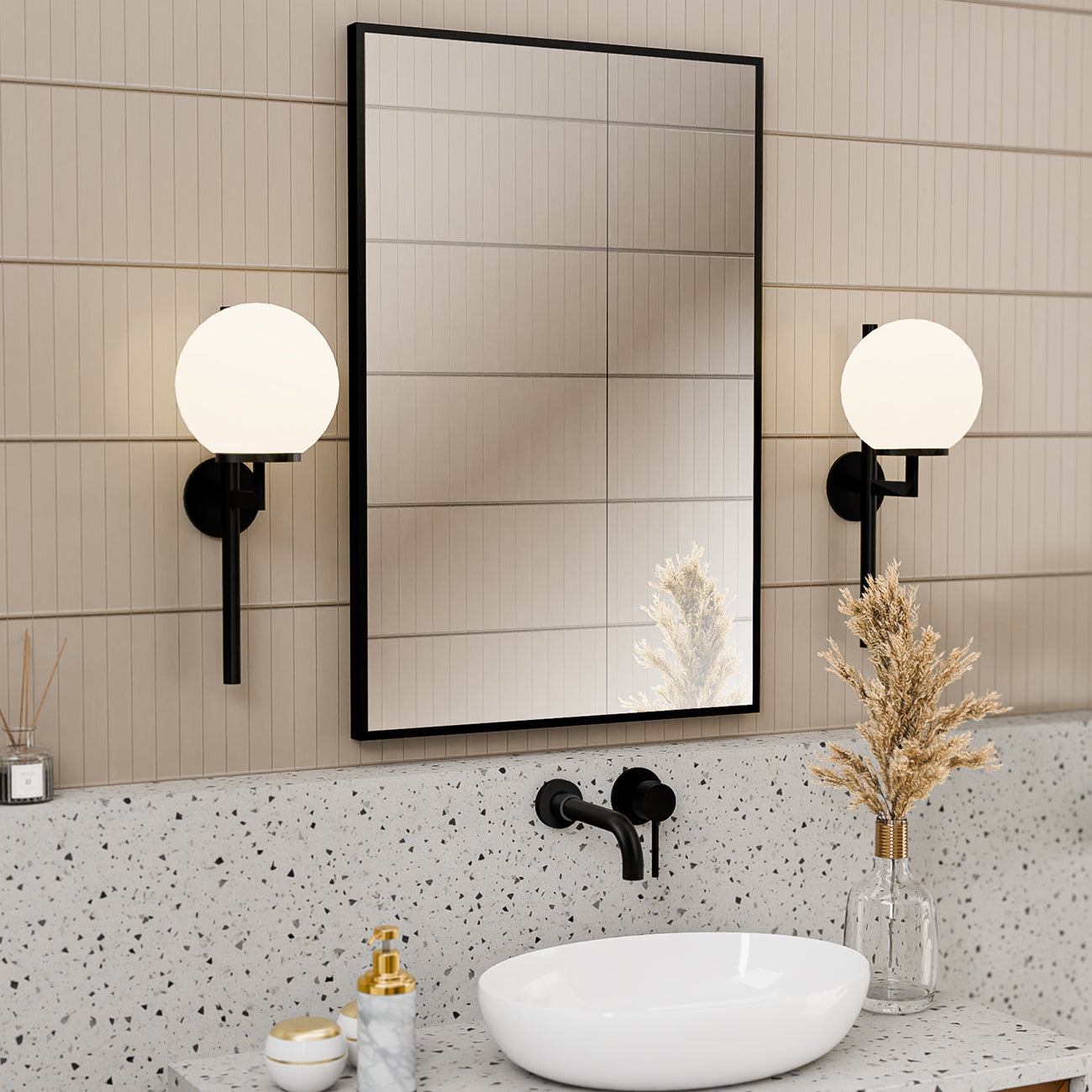 Eria 24 by 36 Inch Rectangle Mirror - Matte Black Frame | Alternative Image 03 | finish:Matte Black