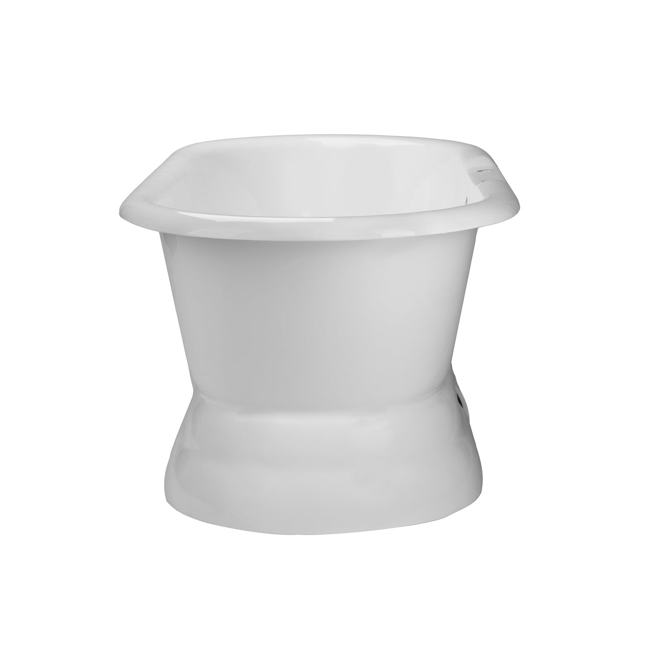 Sinclair 60 Inch Cast Iron Pedestal Double Ended Tub | Alternative Image 03 | length:61 | faucet centers:7" Tub Rim