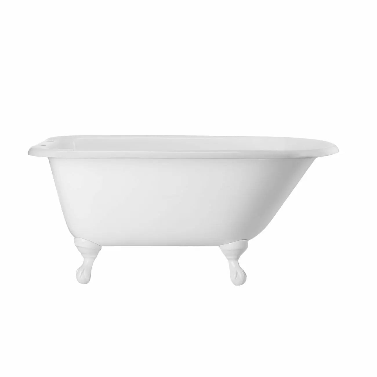 Classic 48 Inch Cast Iron Classic Clawfoot Tub - Rim Faucet Drillings | Alternative Image 01 | length:48 | faucet centers:7" Tub Rim | foot finish:White