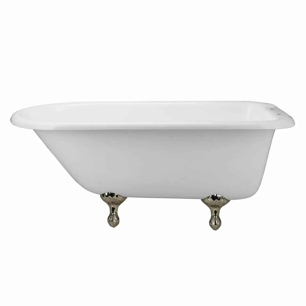 Classic 72 Inch Cast Iron Classic Clawfoot Tub - Rim Faucet Drillings | Alternative Image 01 | length:72 | faucet centers:7" Tub Rim | foot finish:Polished Nickel