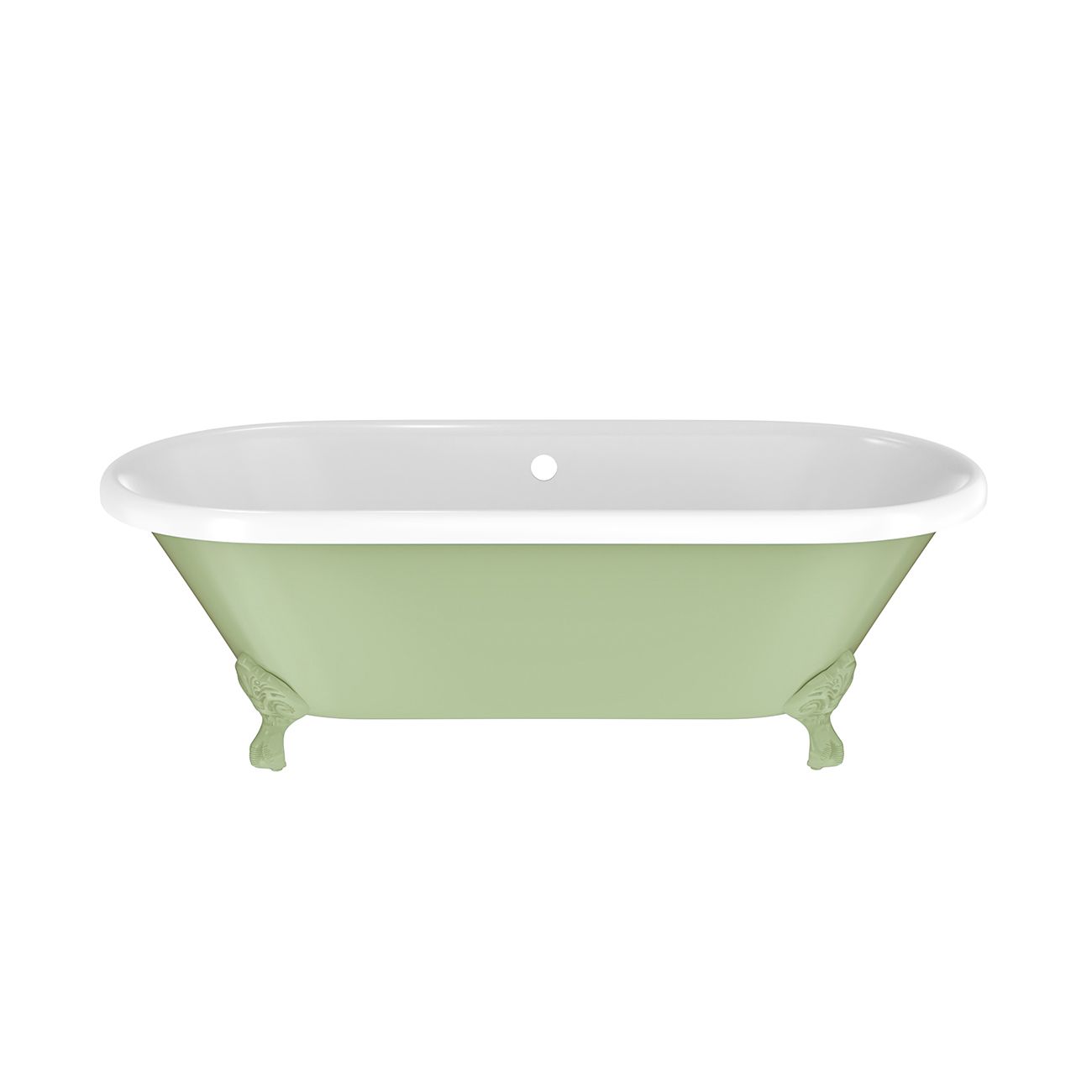 Paloma 72 Inch Cast Iron Double Ended Clawfoot Tub - No Faucet Drillings | Alternative Image 01 | length:72 | foot finish:Restful
