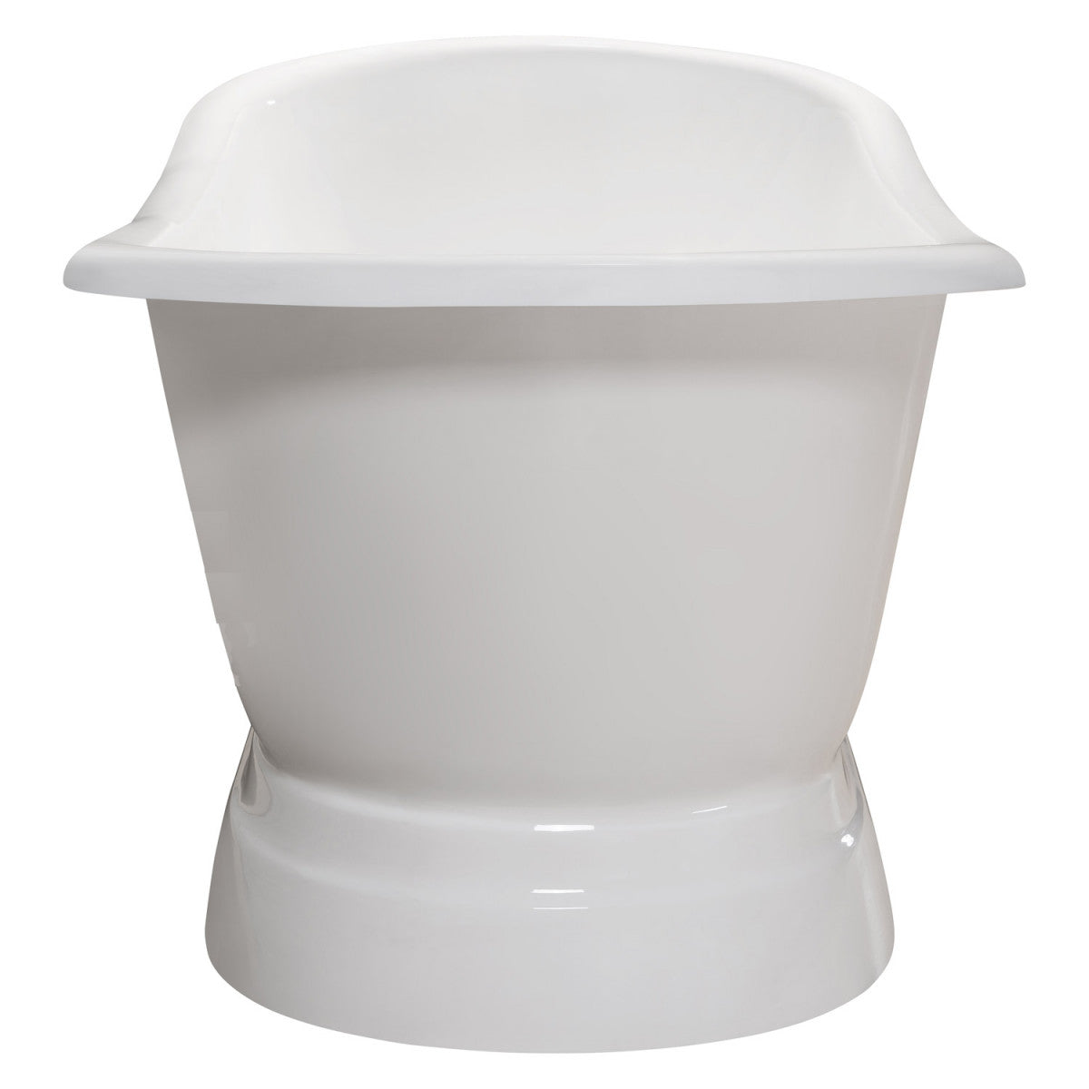 Sussex 67 Inch Cast Iron Double Slipper Pedestal Bathtub - No Faucet Drillings - Chrome Drain | Alternative Image 04 | length:67 | faucet centers:None