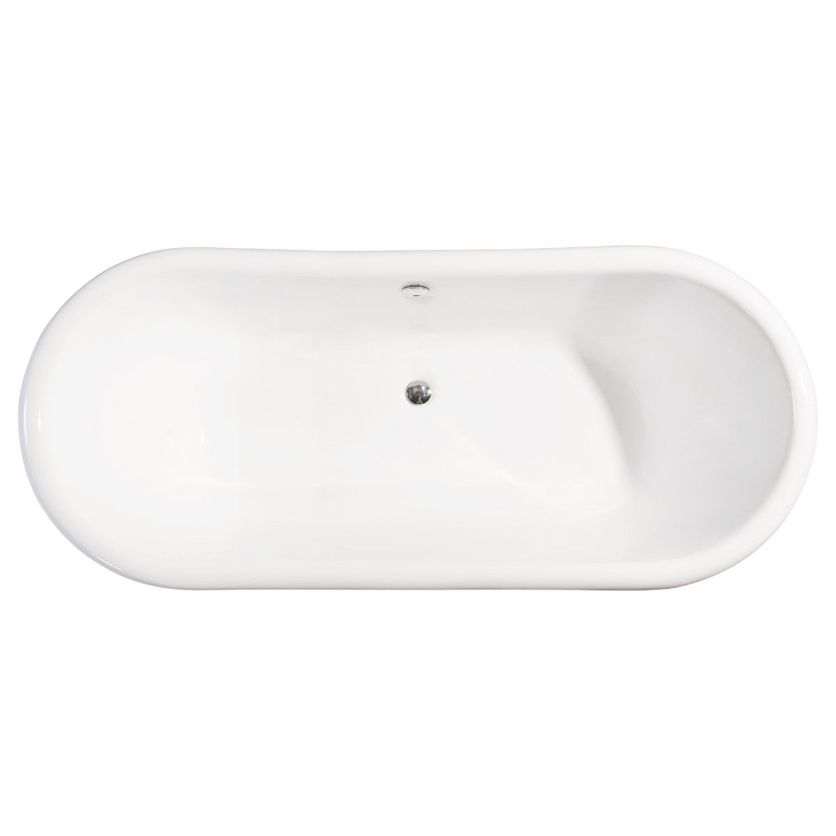 Sussex 67 Inch Cast Iron Double Slipper Pedestal Bathtub - No Faucet Drillings - Chrome Drain | Alternative Image 05 | length:67 | faucet centers:None