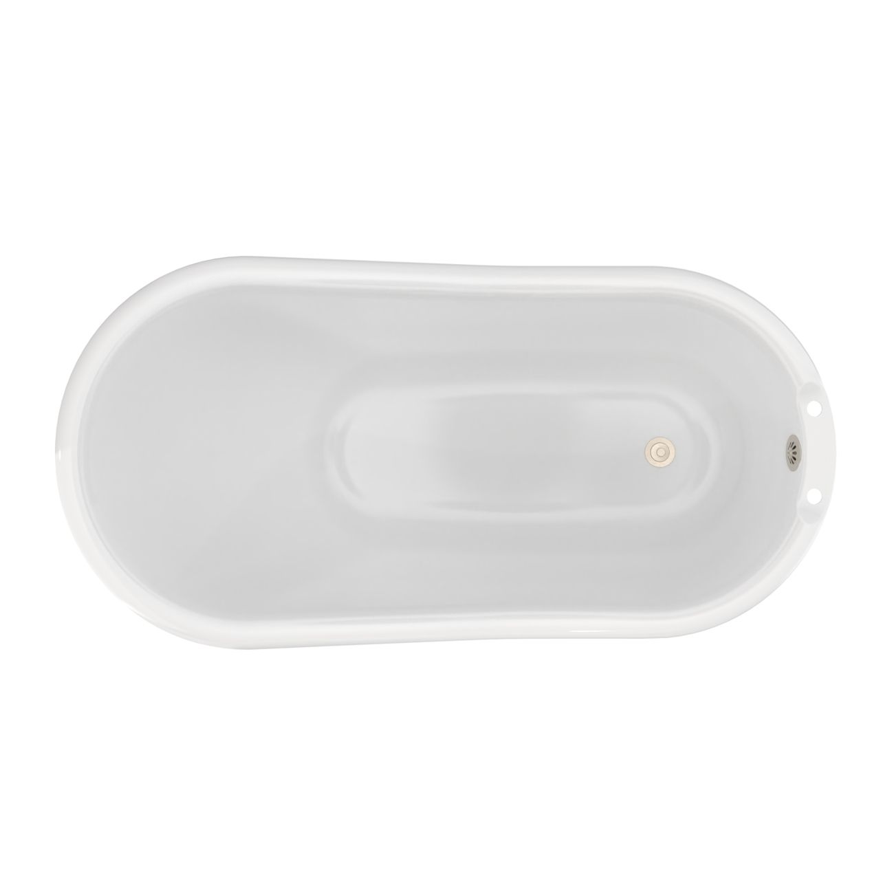 Finn 54 Inch Cast Iron Slipper Clawfoot Bathtub – Rim Faucet Drillings – Brushed Nickel Feet | Alternative Image 04 | length:54 | faucet centers:7" Tub Rim | foot finish:Brushed Nickel