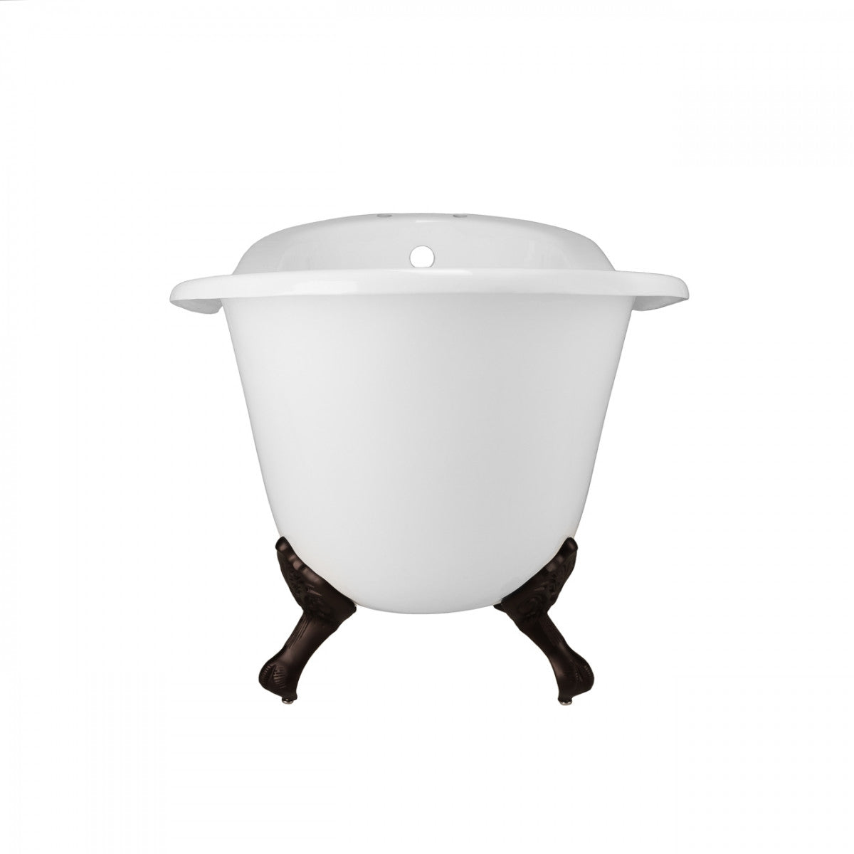 Imperial 62 Inch Cast Iron Slipper Clawfoot Tub - Flat Rim - Rim Faucet Drillings | Alternative Image 08 | foot finish:Brass