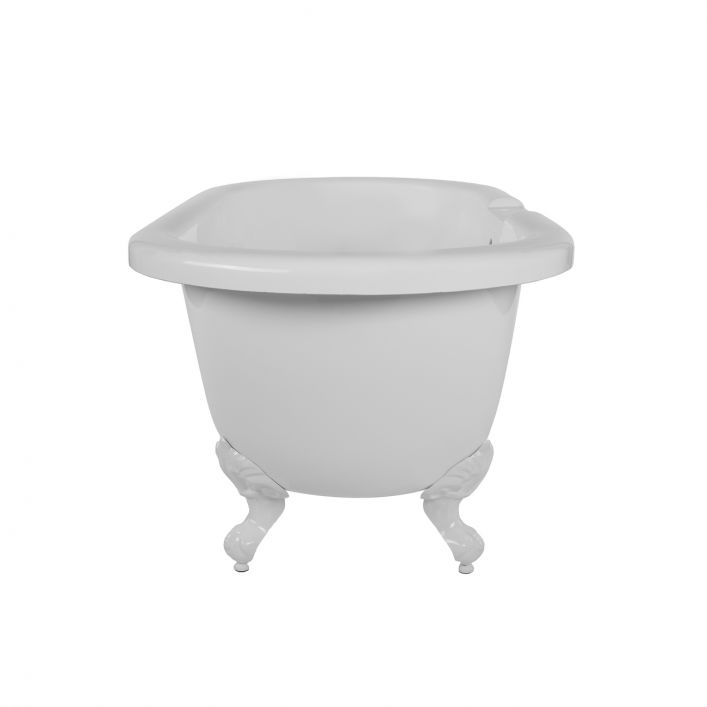 Kris II 66 Inch Acrylic Clawfoot Double Ended Tub - 7 inch Rim Faucet Drillings - White Imperial Feet | Alternative Image 02 | length:66.75 | faucet centers:7" Tub Rim | foot finish:White