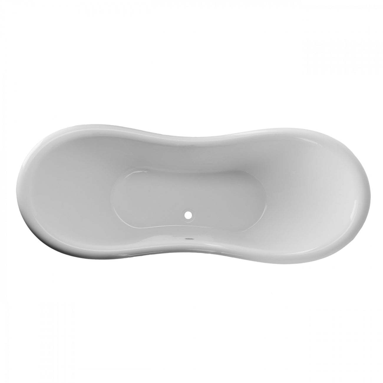 Dillion II 69 Inch Acrylic Double Slipper Clawfoot Tub - Lions Paw Feet - Polished Brass | Alternative Image 03 | foot finish:Polished Brass