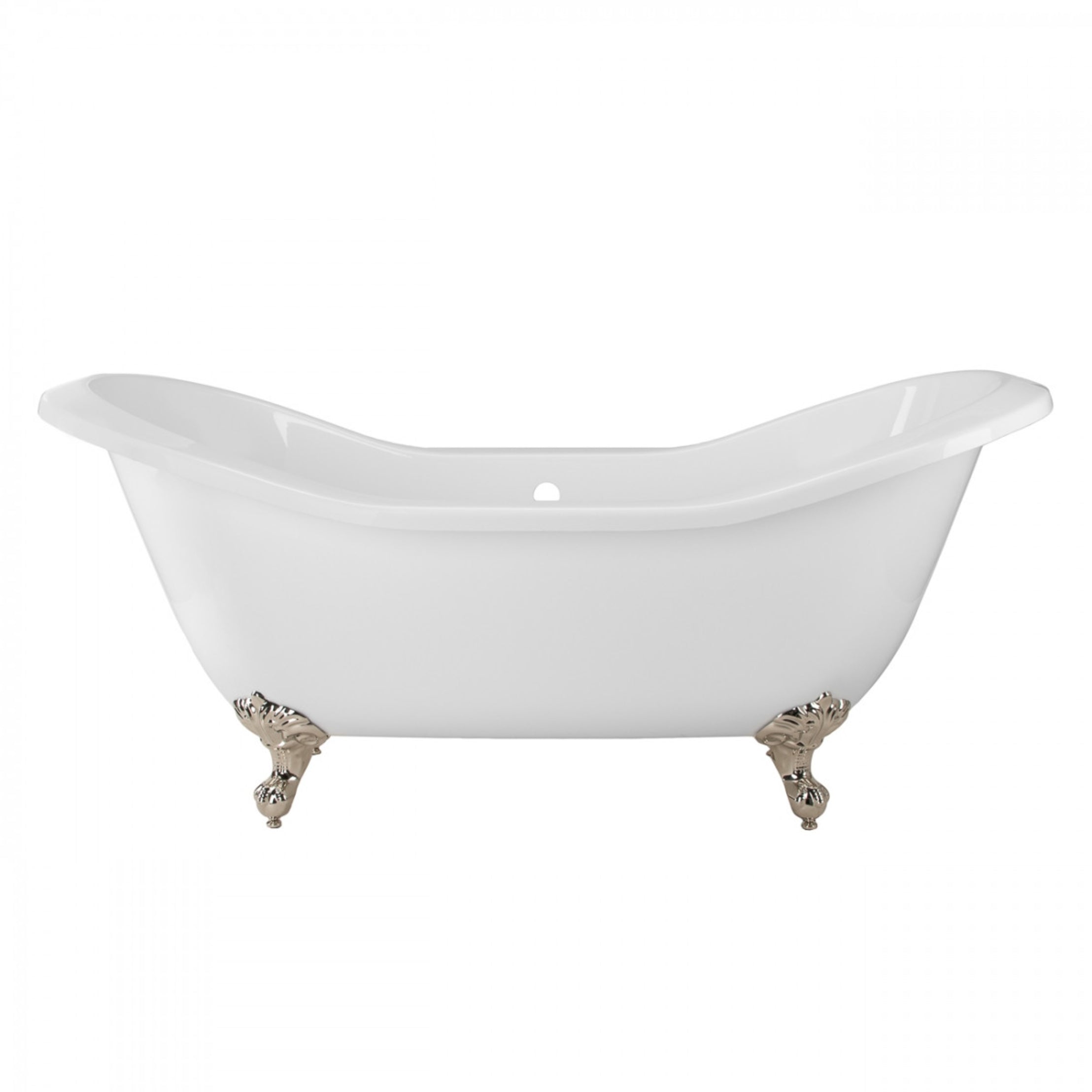 Amandine II 72-Inch Acrylic Double Slipper Clawfoot Tub - No Faucet Drillings - Imperial Ball and Claw Feet | Alternative Image 02 | length:72 | faucet centers:None | foot finish:Polished Nickel