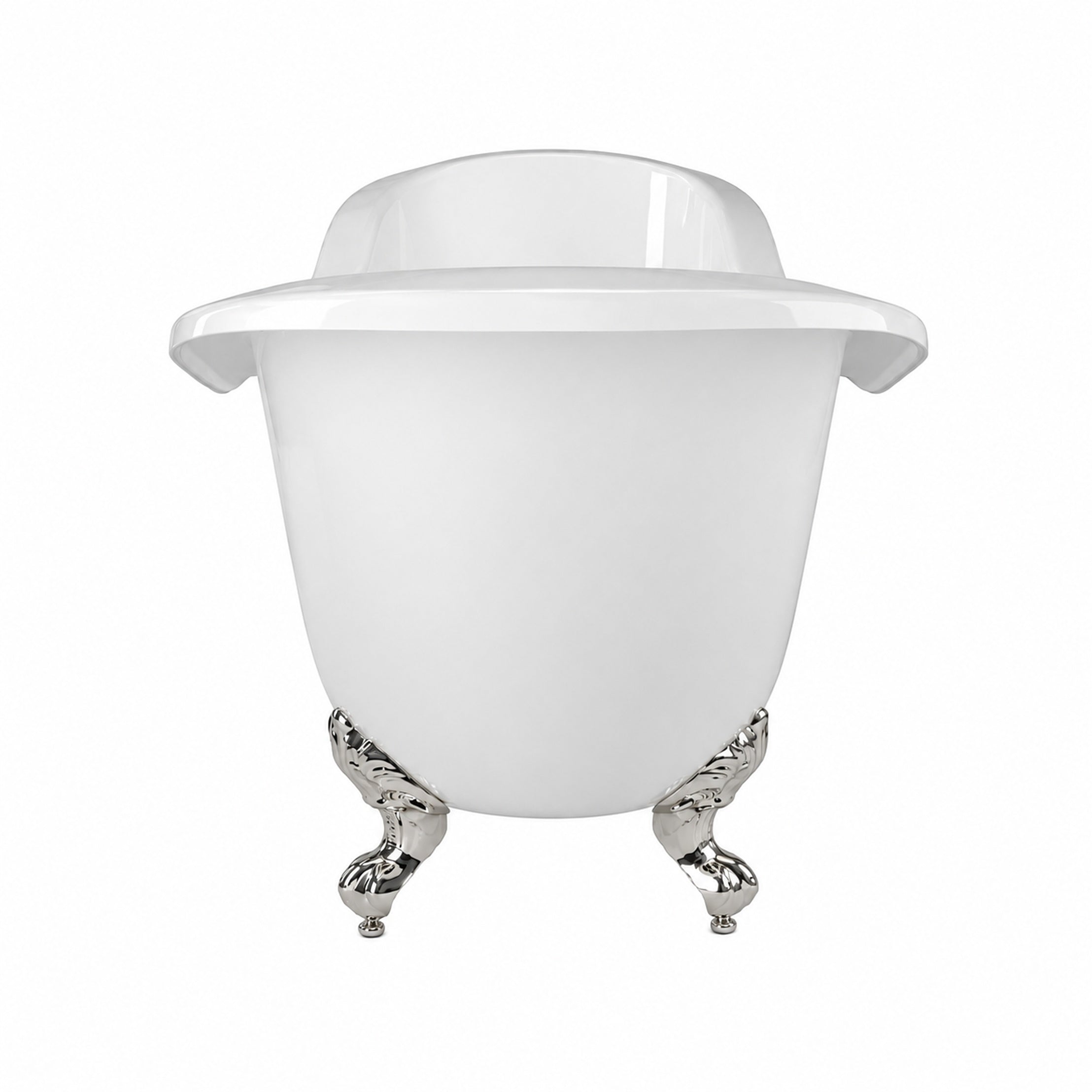 Amandine II 72-Inch Acrylic Double Slipper Clawfoot Tub - No Faucet Drillings - Imperial Ball and Claw Feet | Alternative Image 03 | length:72 | faucet centers:None | foot finish:Polished Nickel