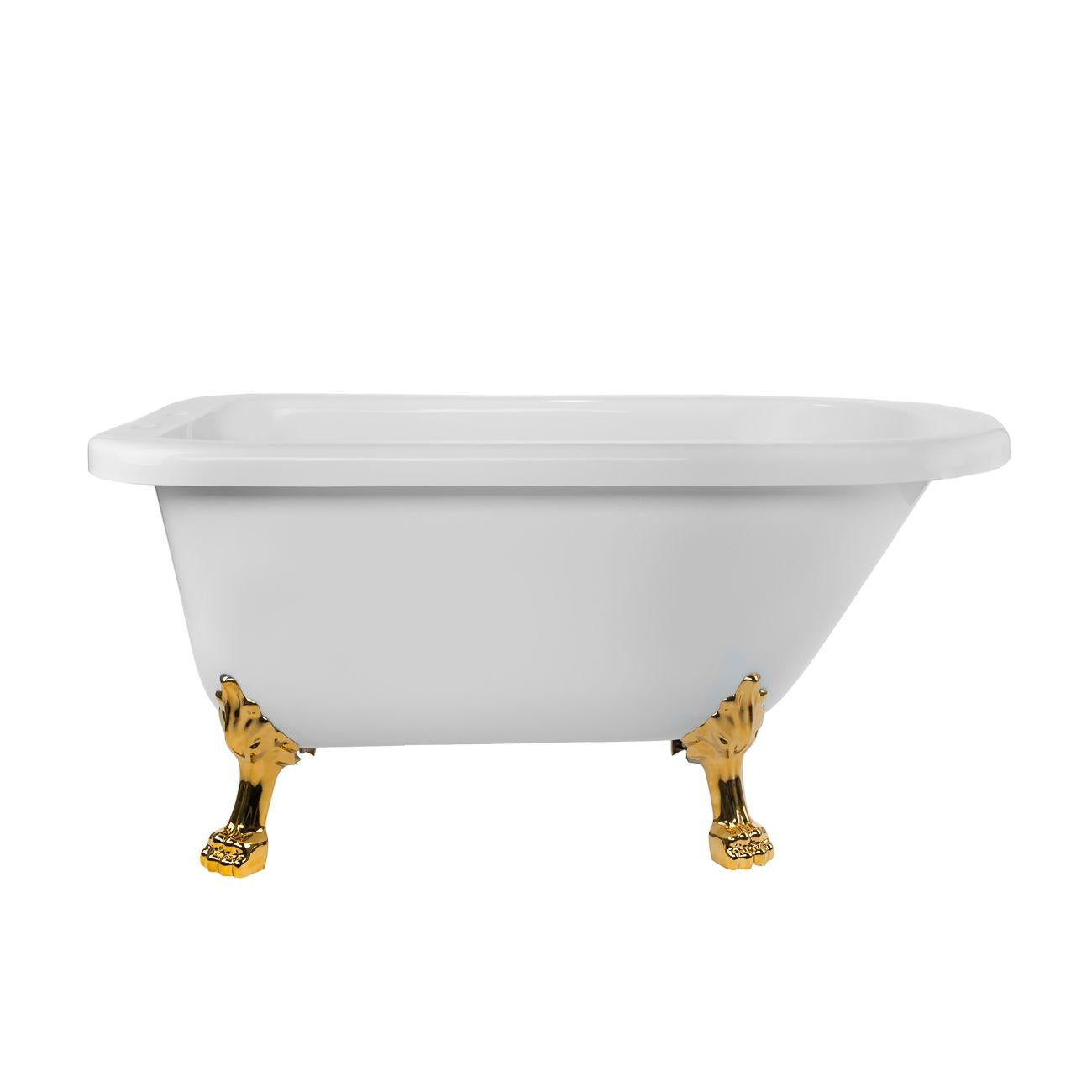 Adair 54 Inch Acrylic Clawfoot Classic Tub - Lion Paw Feet | Alternative Image 01 | length:54 | faucet centers:7" Tub Rim | foot finish:Brass