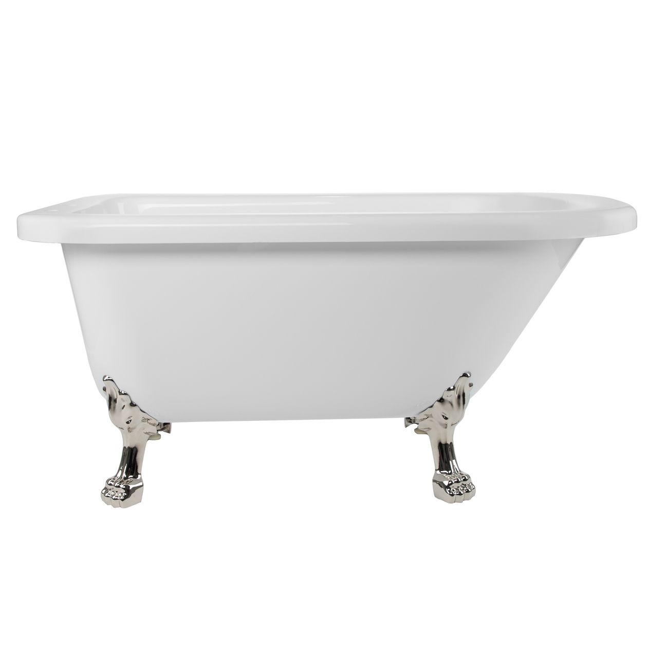 Adair 60 Inch Acrylic Clawfoot Classic Tub - Imperial Feet | Alternative Image 01 | length:59 | faucet centers:7" Tub Rim | foot finish:Polished Nickel