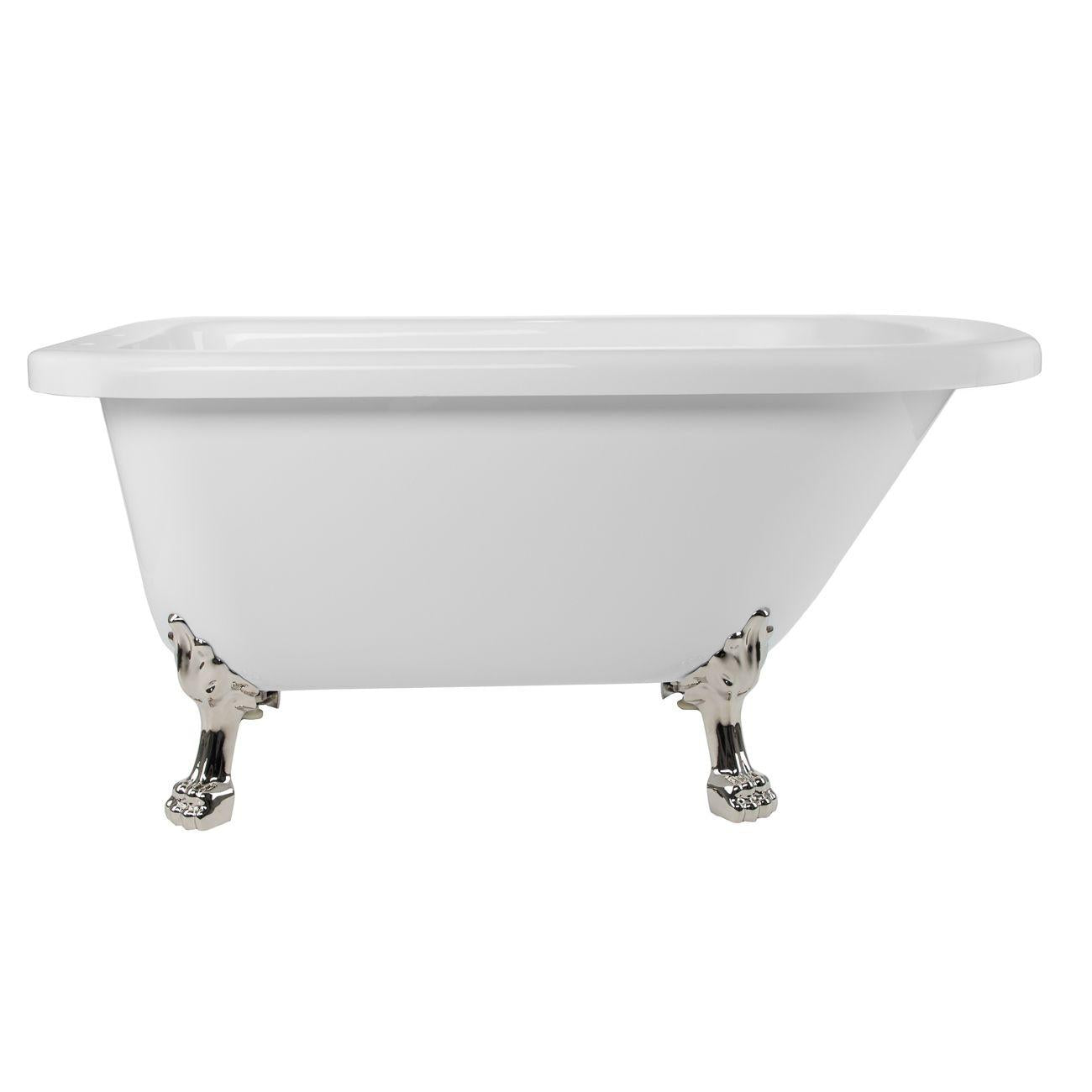 Adair 54 Inch Acrylic Clawfoot Classic Tub - Lion Paw Feet | Alternative Image 01 | length:54 | faucet centers:7" Tub Rim | foot finish:Polished Nickel