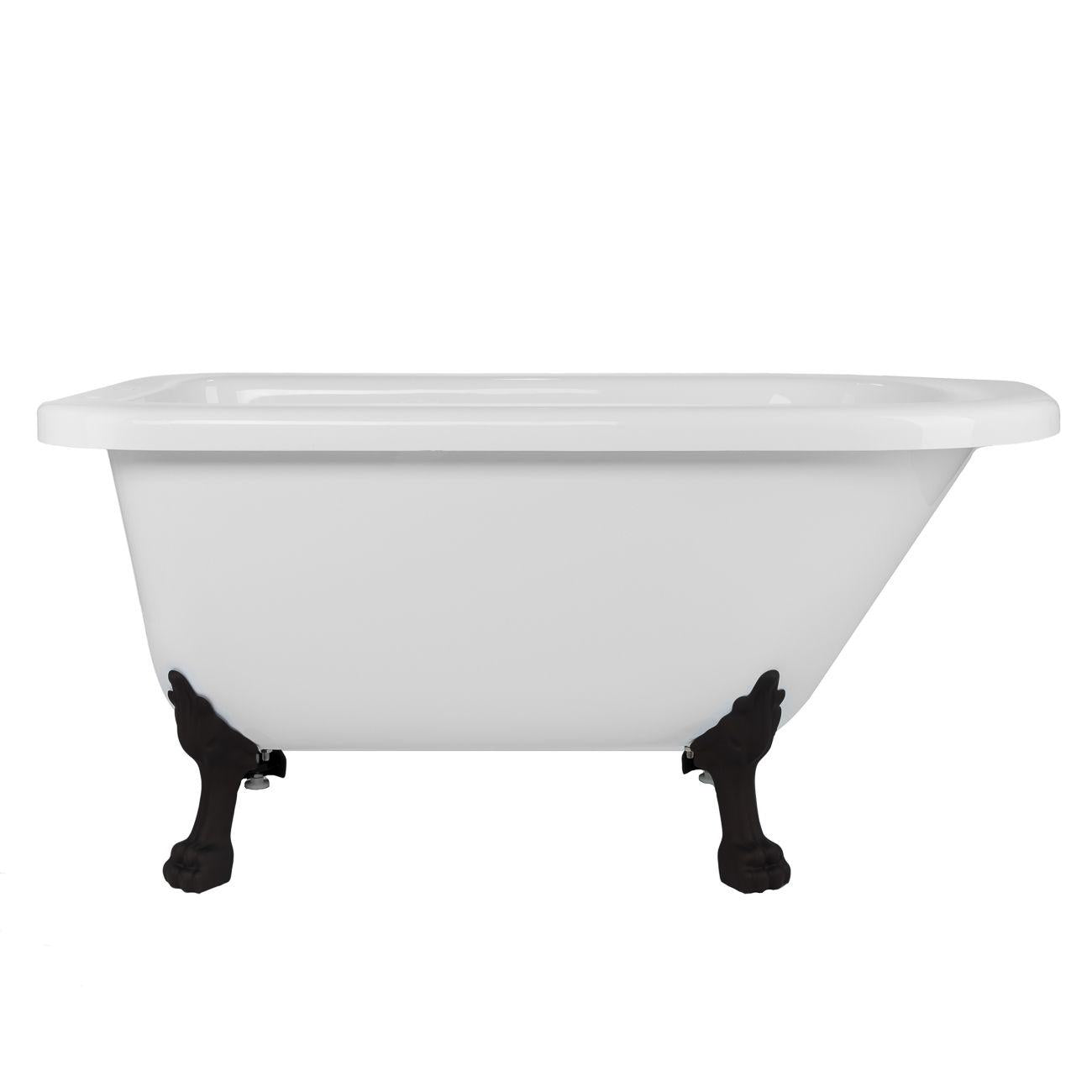 Adair 60 Inch Acrylic Clawfoot Classic Tub - Lion Paw Feet | Alternative Image 01 | length:59 | faucet centers:7" Tub Rim | foot finish:Oil Rubbed Bronze