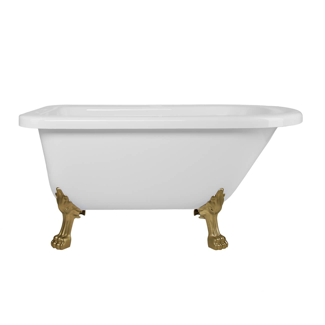 Adair 60 Inch Acrylic Clawfoot Classic Tub - Imperial Feet | Alternative Image 01 | length:59 | faucet centers:7" Tub Rim | foot finish:Brushed Brass