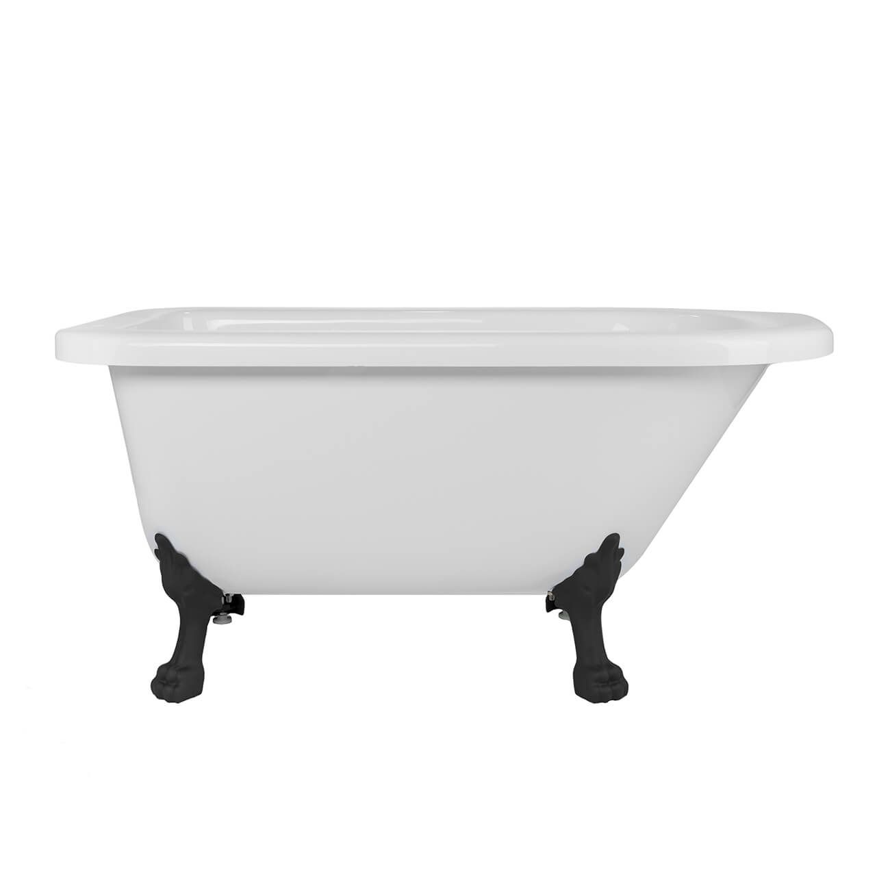 Adair 60 Inch Acrylic Clawfoot Classic Tub - Imperial Feet | Alternative Image 01 | length:59 | faucet centers:7" Tub Rim | foot finish:Matte Black