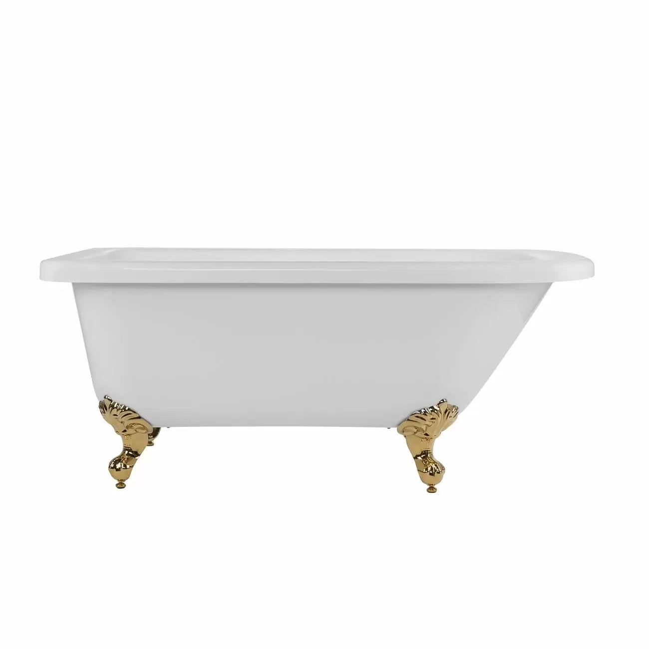 Adair 60 Inch Acrylic Clawfoot Classic Tub - Imperial Feet | Alternative Image 01 | length:59 | faucet centers:3-3/8" Tub Wall | foot finish:Brass