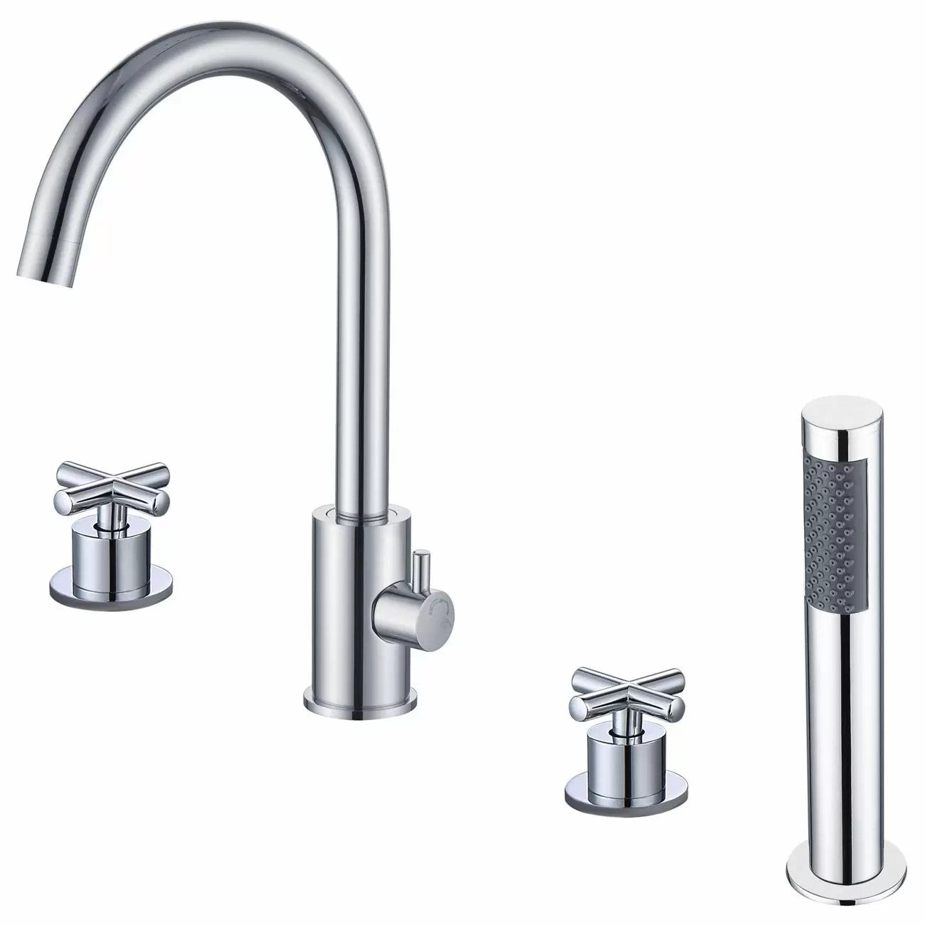 Roman Deck Mount Tub Faucet with Handshower - Chrome | Alternative Image 01 | finish:Chrome