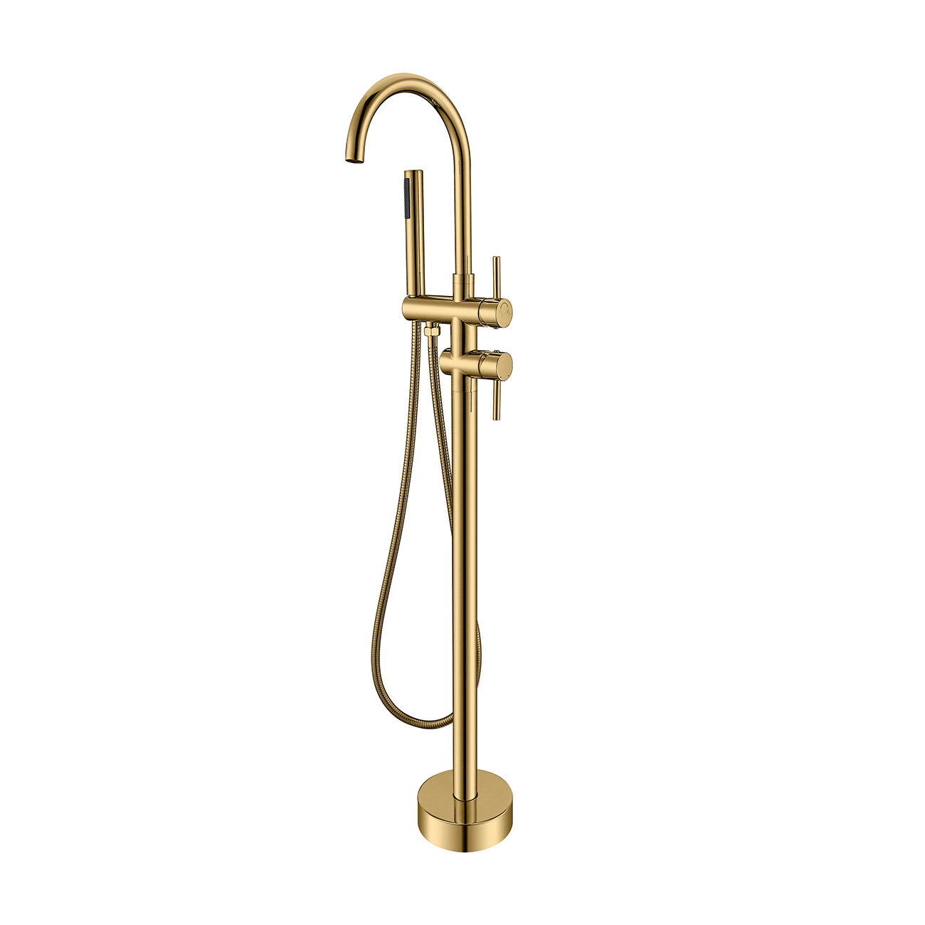 Contemporary High Flow Freestanding Bathtub Faucet - Brushed Brass | Alternative Image 01 | finish:Brushed Brass
