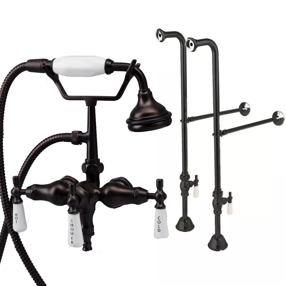 Freestanding Downspout Clawfoot Bathtub Faucet with Handshower | Alternative Image 01 | finish:Oil Rubbed Bronze