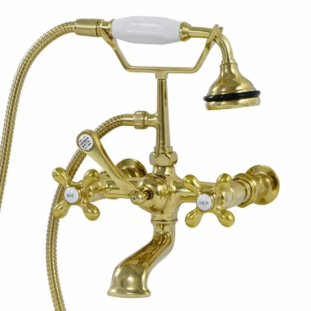 Wall Mount English Telephone Faucet - Classic Spout | Alternative Image 01 | finish:Polished Brass