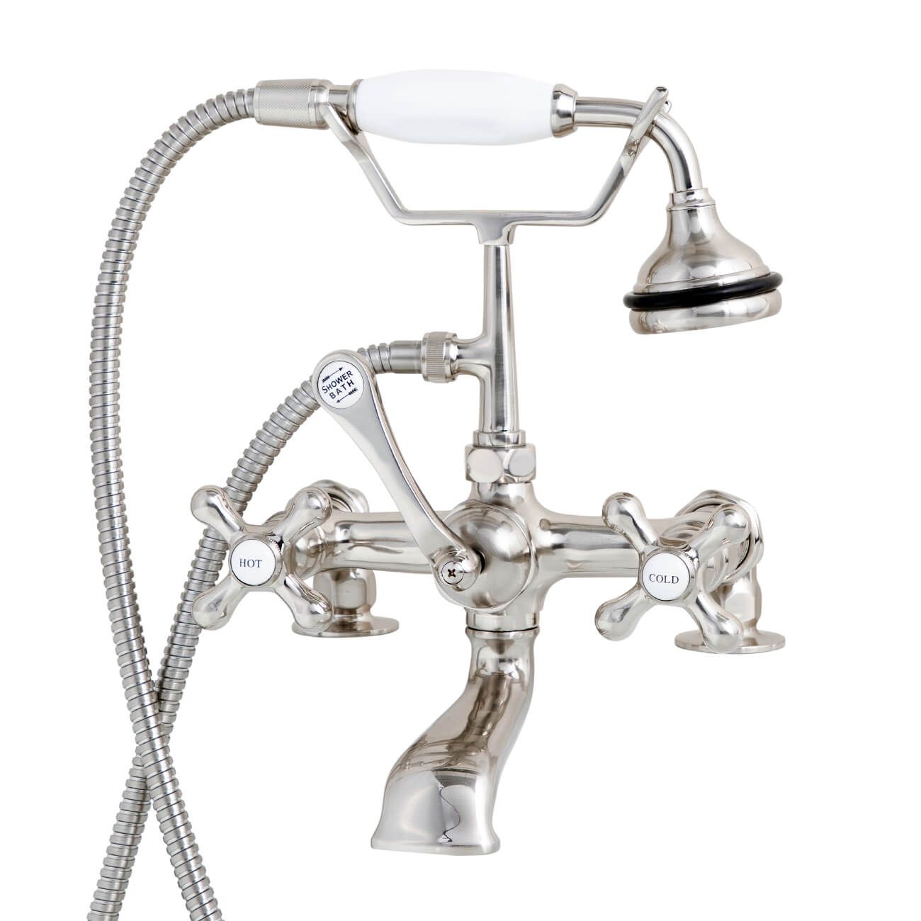 Rim Mount English Telephone Faucet - Classic Spout | Alternative Image 01 | finish:Brushed Nickel