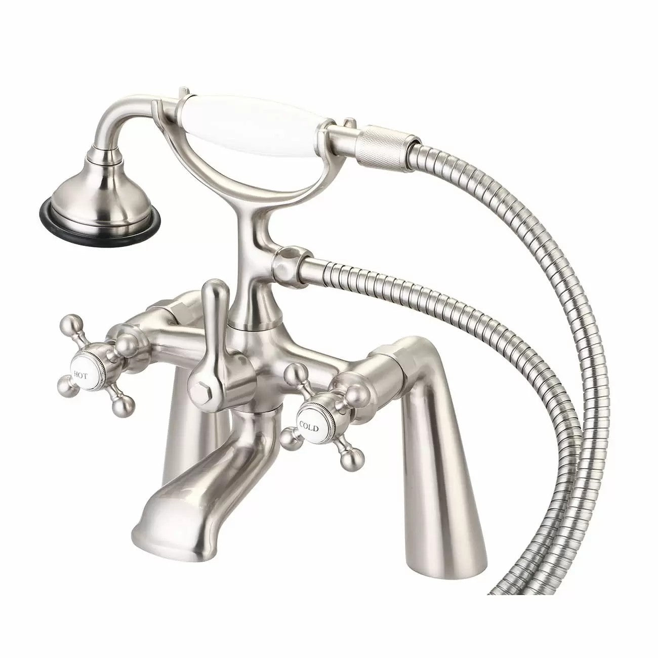 Rim Mount English Telephone Faucet - Classic Spout | Alternative Image 01 | finish:Brushed Nickel