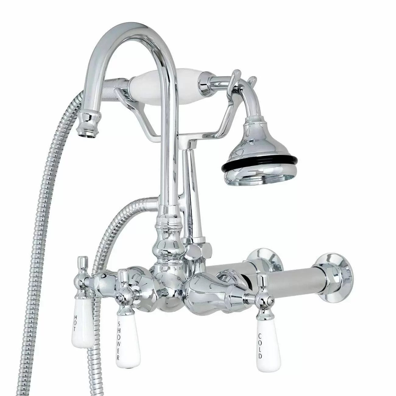 Wall Mount English Telephone Faucet - Gooseneck Spout | Alternative Image 01 | finish:Chrome