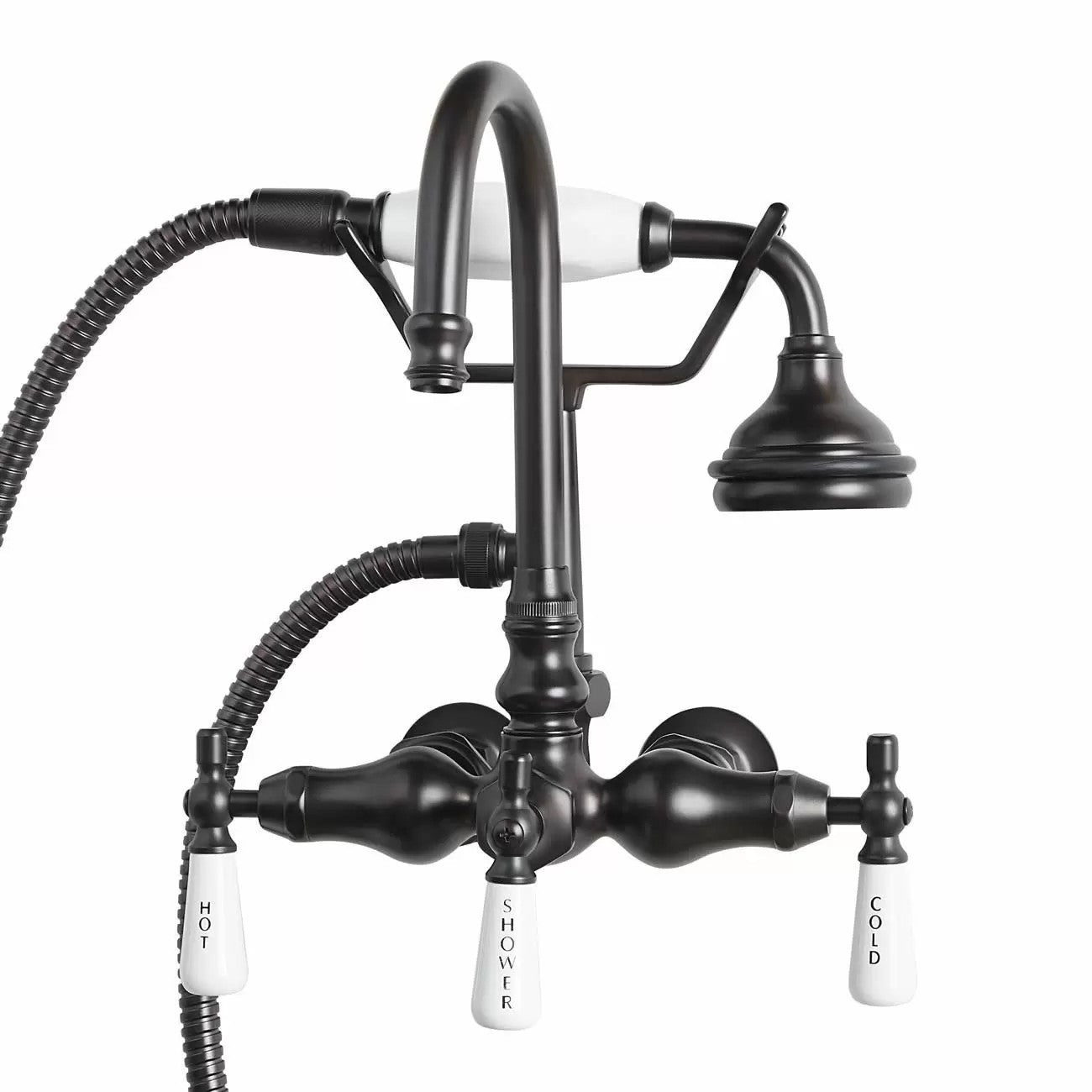 Wall Mount English Telephone Faucet - Gooseneck Spout | Alternative Image 01 | finish:Oil Rubbed Bronze