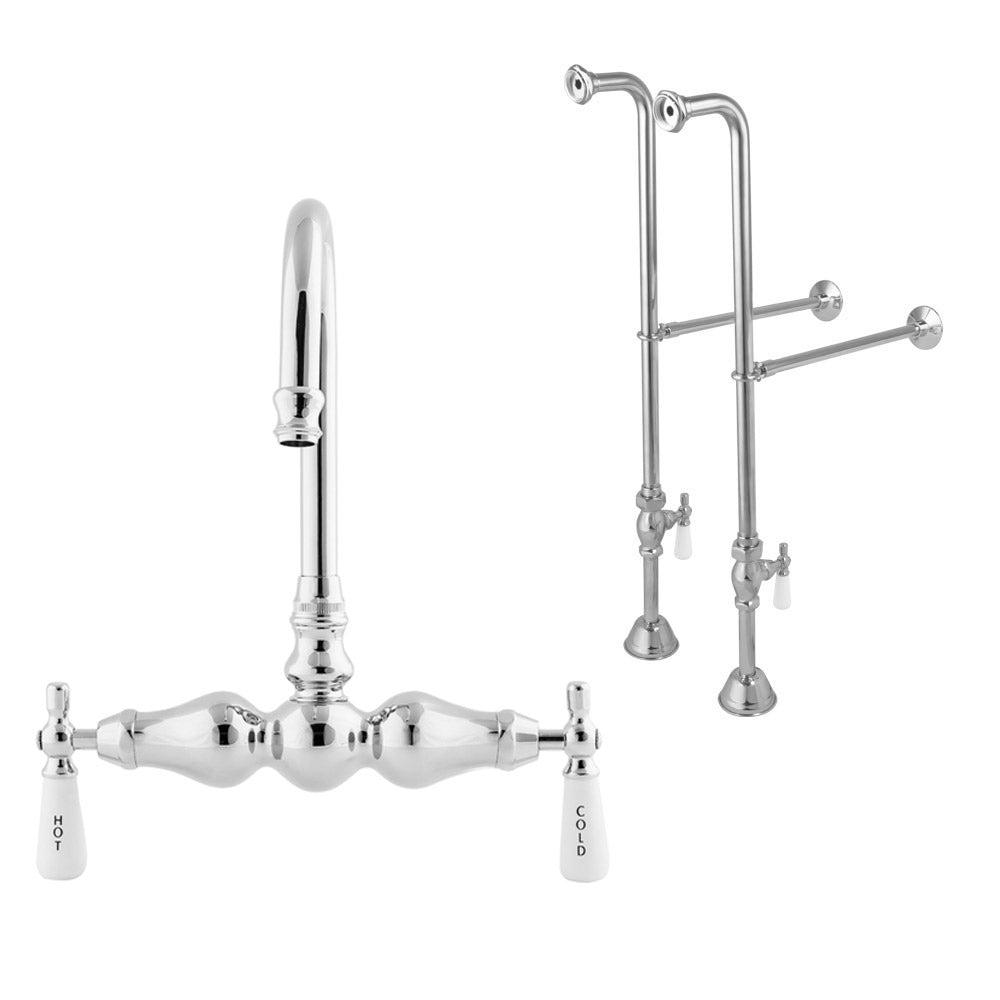 Freestanding  Faucet - Gooseneck Spout | Alternative Image 01 | finish:Chrome