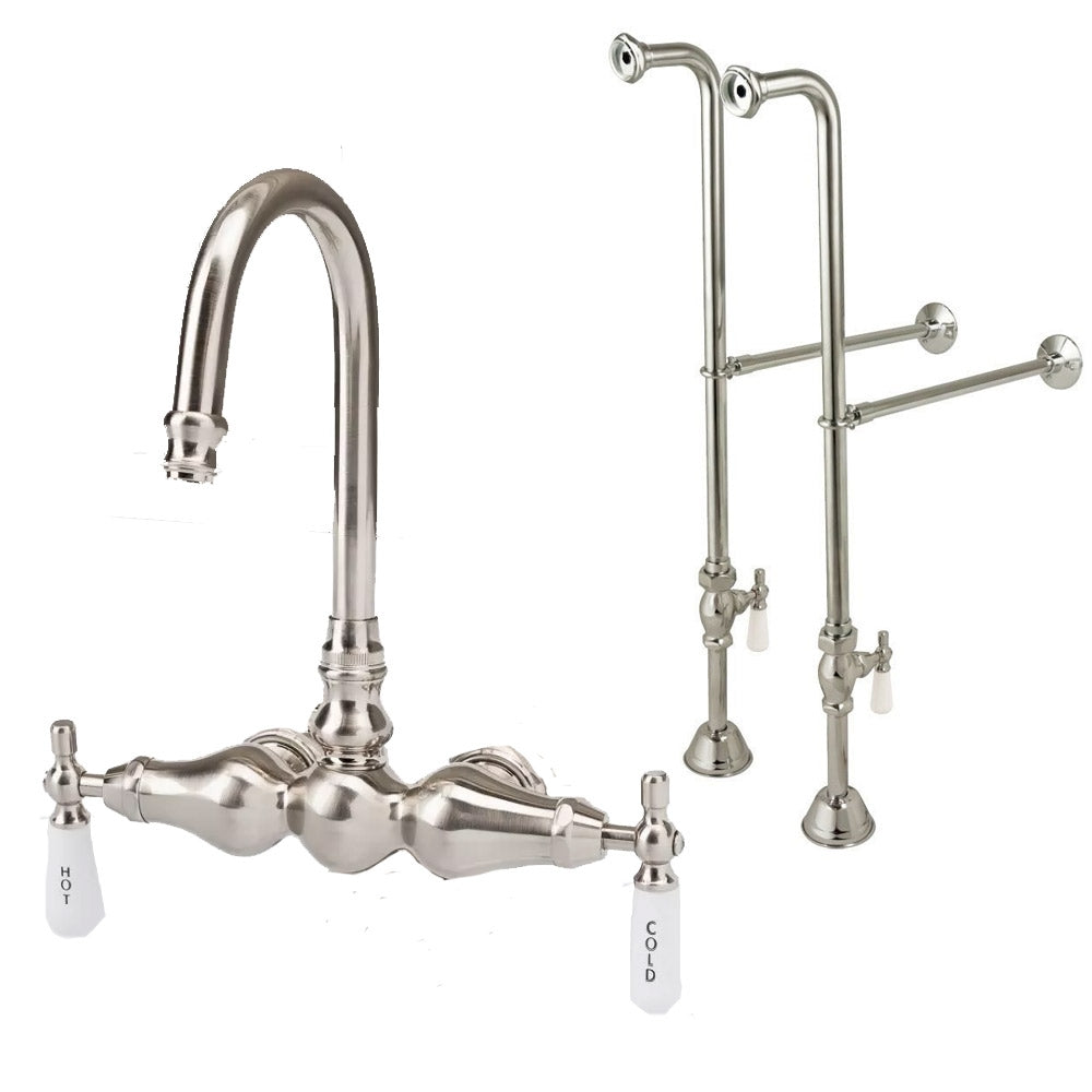 Freestanding  Faucet - Gooseneck Spout | Alternative Image 01 | finish:Brushed Nickel