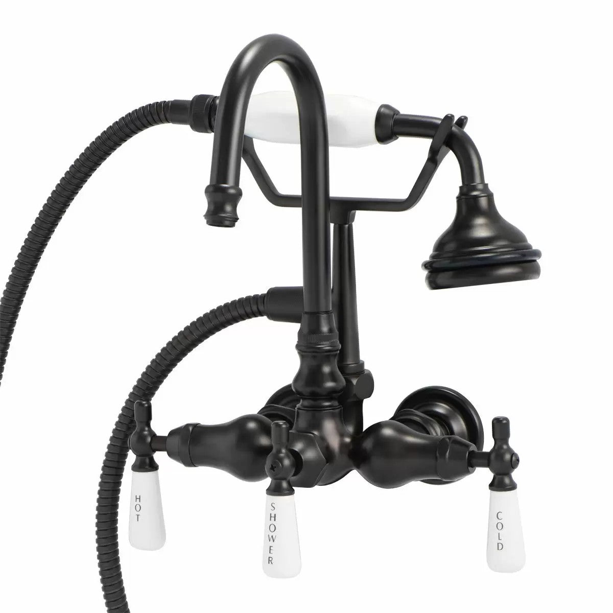 Tub Wall Mount English Telephone Faucet - Gooseneck Spout | Alternative Image 01 | finish:Oil Rubbed Bronze