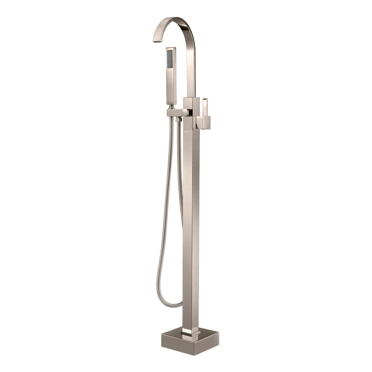 Contemporary Freestanding Gooseneck Tub Faucet - Brushed Nickel | Alternative Image 01 | finish:Brushed Nickel