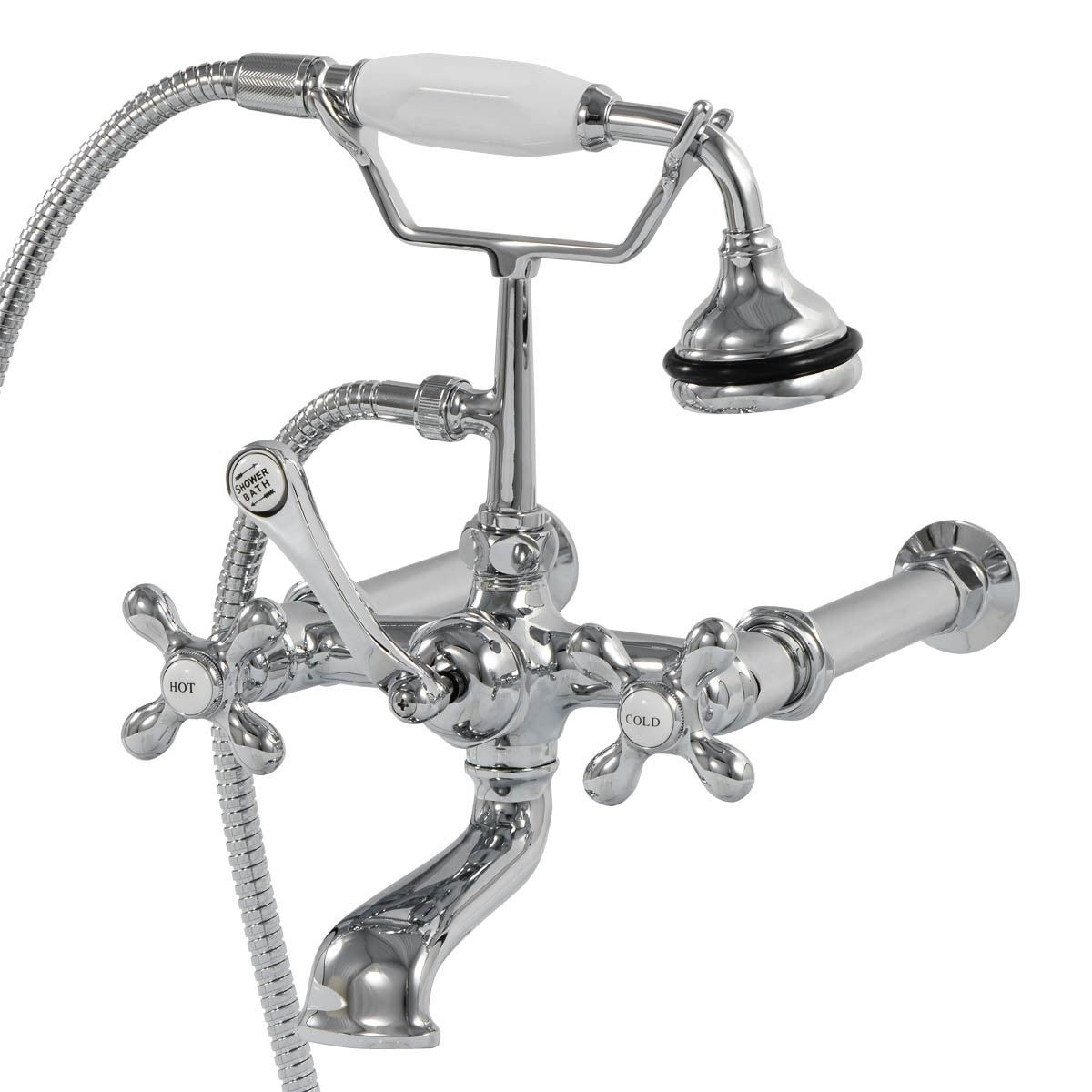 Wall Mount English Telephone Faucet - Classic Spout | Alternative Image 01 | finish:Brushed Nickel