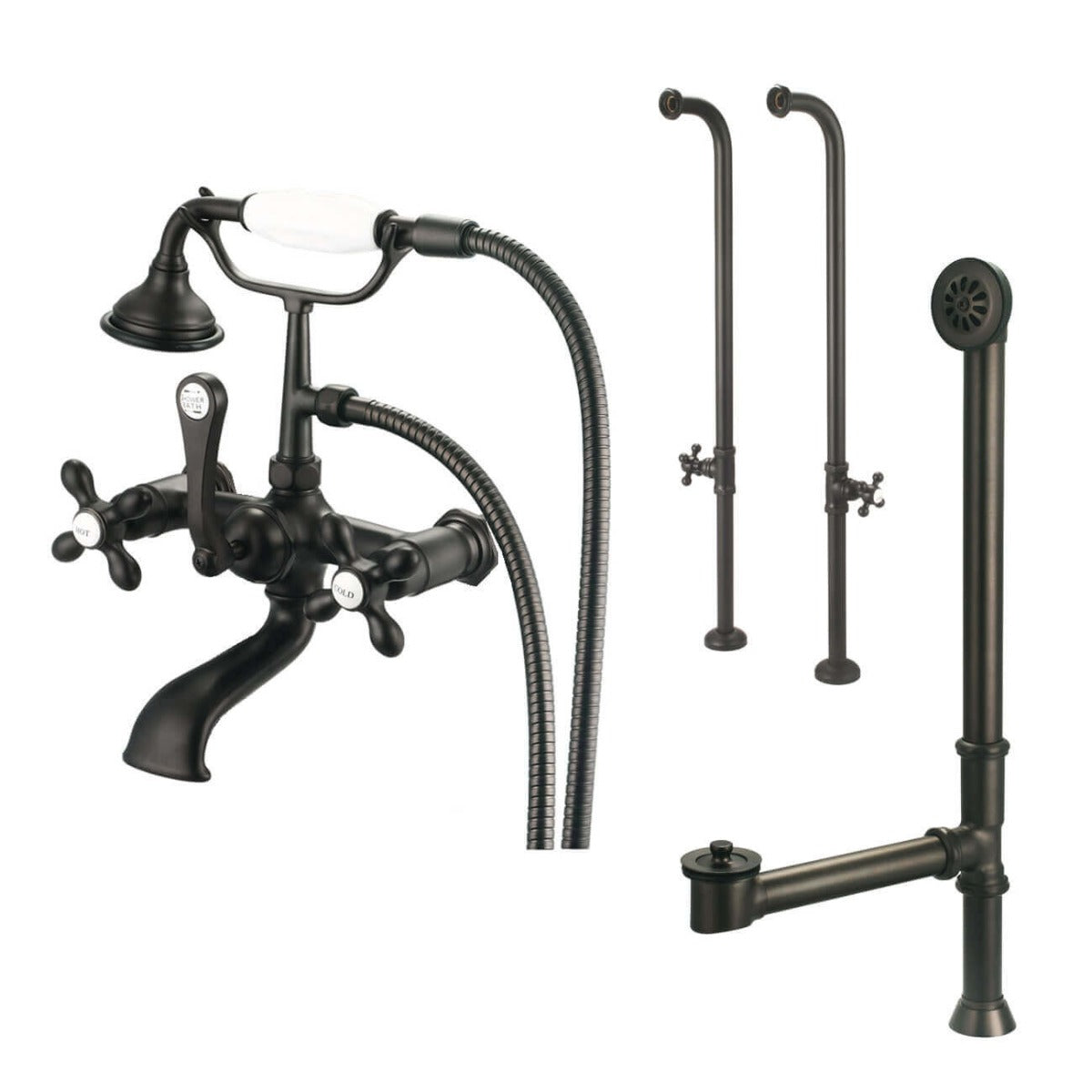 Freestanding English Telephone Faucet Set with Handshower | Alternative Image 01 | finish:Oil Rubbed Bronze