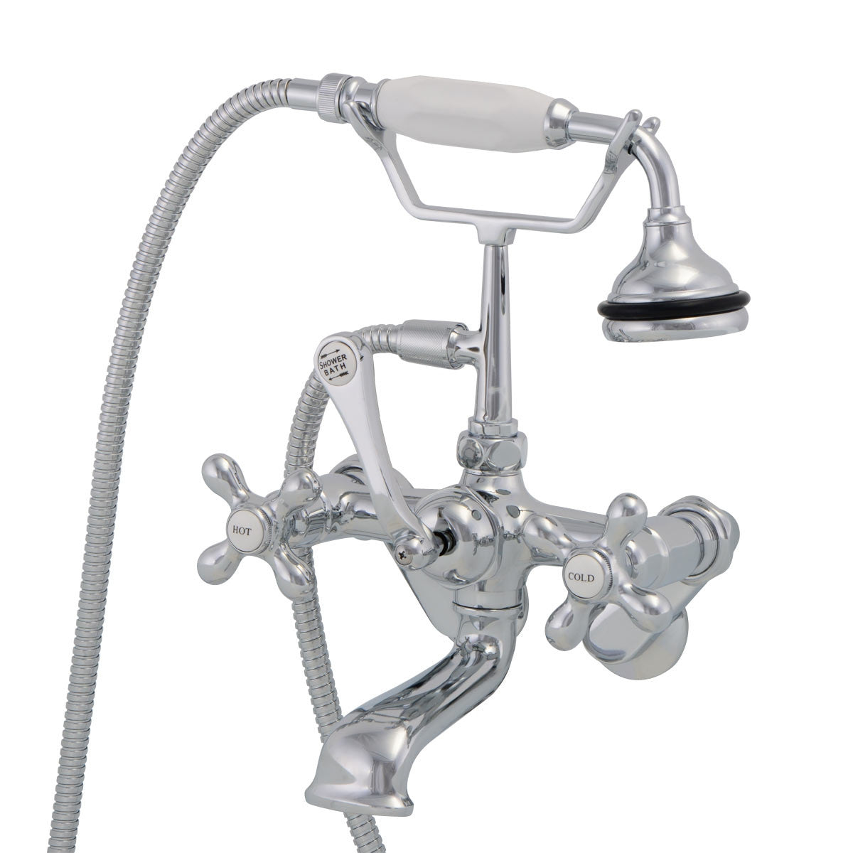 Tub Wall Mount English Telephone Faucet - Classic Spout | Alternative Image 01 | finish:Matte Black