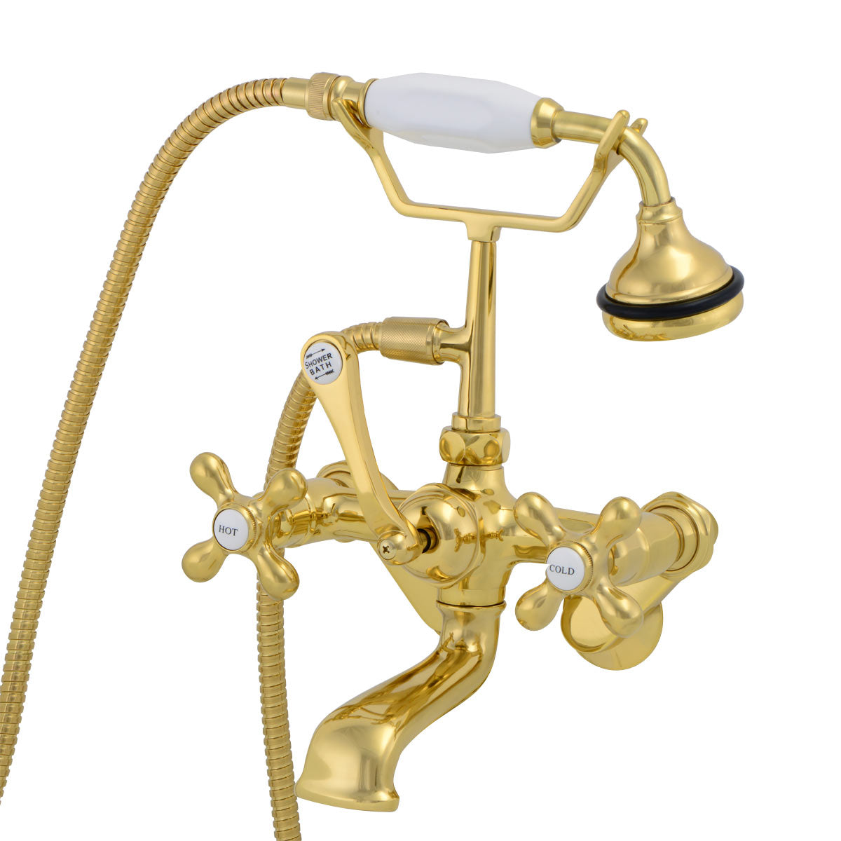 Tub Wall Mount English Telephone Faucet - Classic Spout | Alternative Image 02 | finish:Chrome