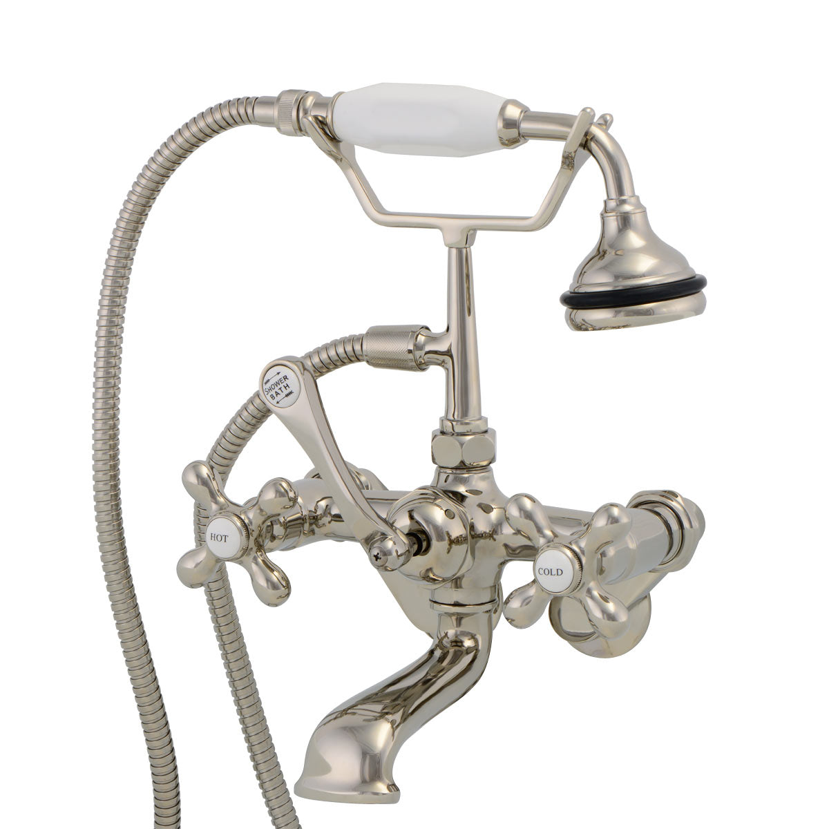 Tub Wall Mount English Telephone Faucet - Classic Spout | Alternative Image 03 | finish:Chrome