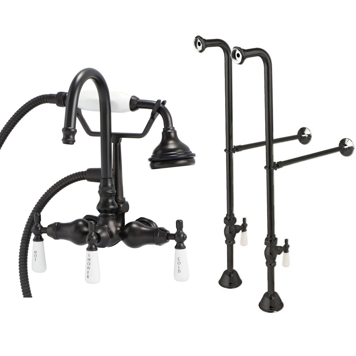 Freestanding English Telephone Faucet - Gooseneck Spout | Alternative Image 01 | finish:Oil Rubbed Bronze