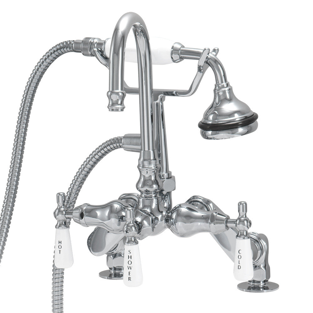 Rim Mount English Telephone Faucet - Gooseneck Spout | Alternative Image 02 | finish:Polished Brass