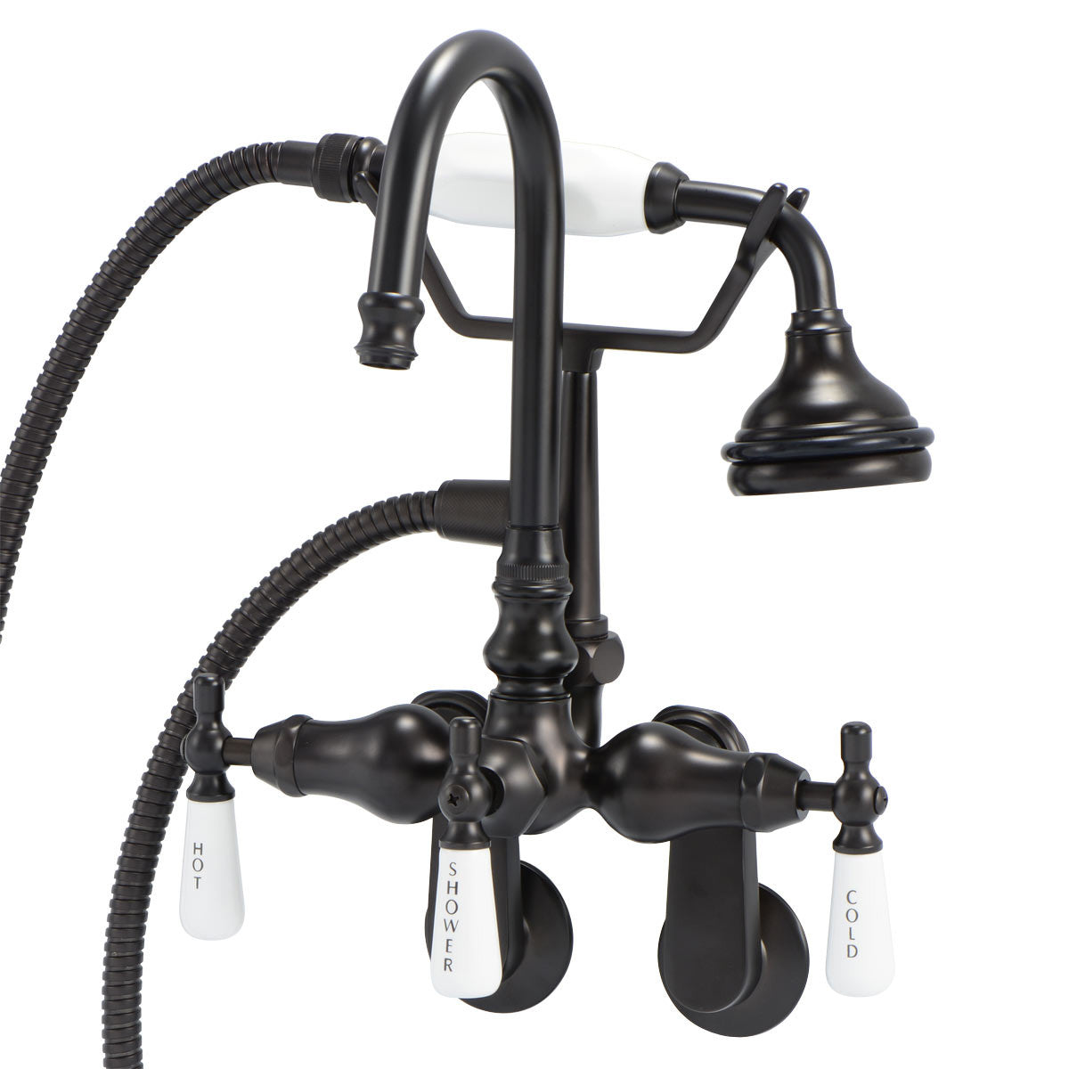 Tub Wall Mount English Telephone Faucet - Gooseneck Spout | Alternative Image 01 | finish:Oil Rubbed Bronze