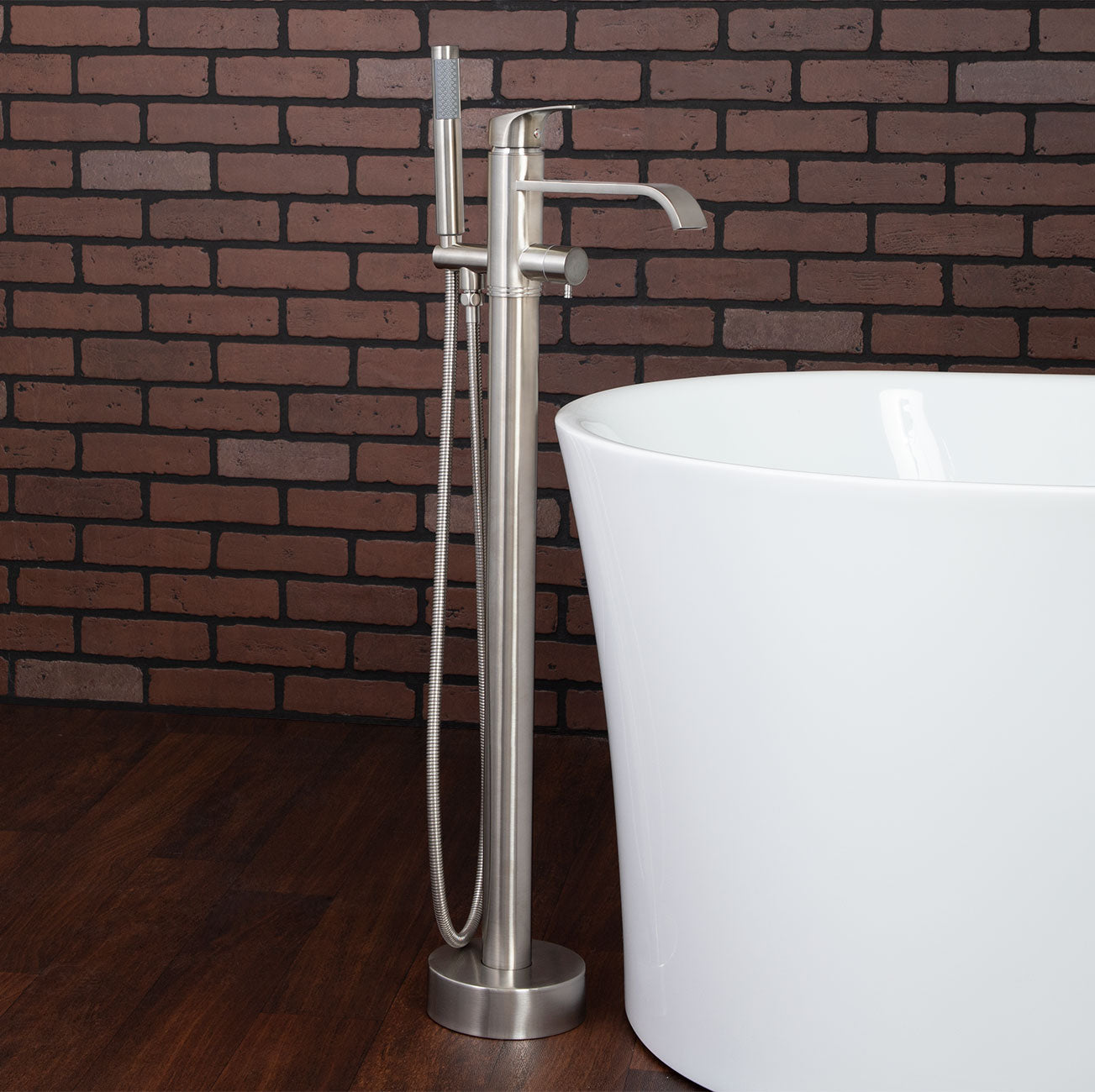 High Flow Freestanding Faucet - Brushed Nickel | Alternative Image 02 | finish:Brushed Nickel