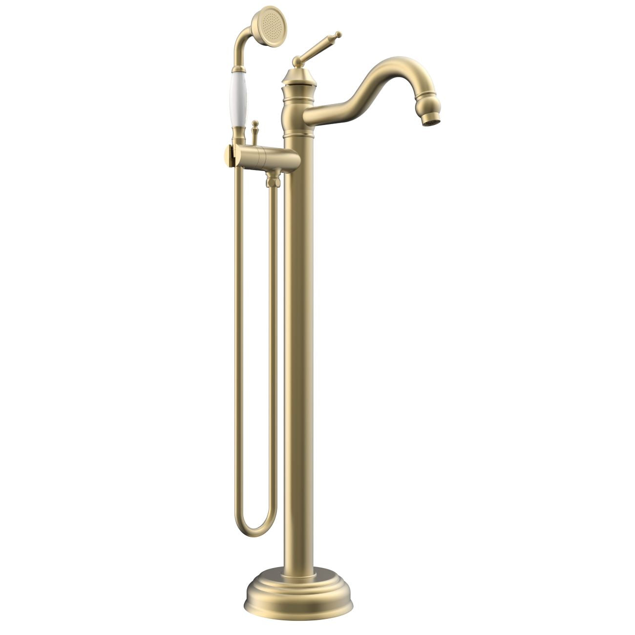 Traditional High Flow Freestanding Tub Faucet | Alternative Image 01 | finish:Brushed Brass