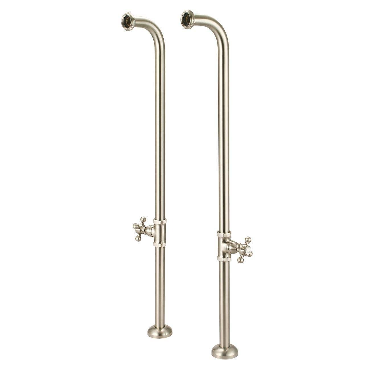 Single Offset Freestanding Tub Supply Lines - Brushed Nickel | Alternative Image 01 | finish:Brushed Nickel