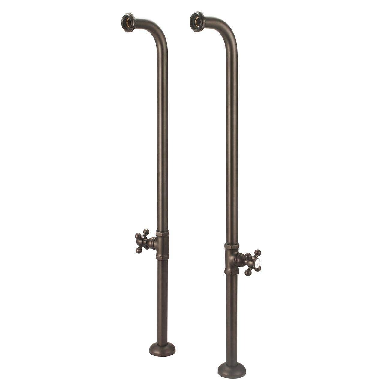 Single Offset Freestanding Tub Supply Lines - Oil Rubbed Bronze | Alternative Image 01 | finish:Oil Rubbed Bronze