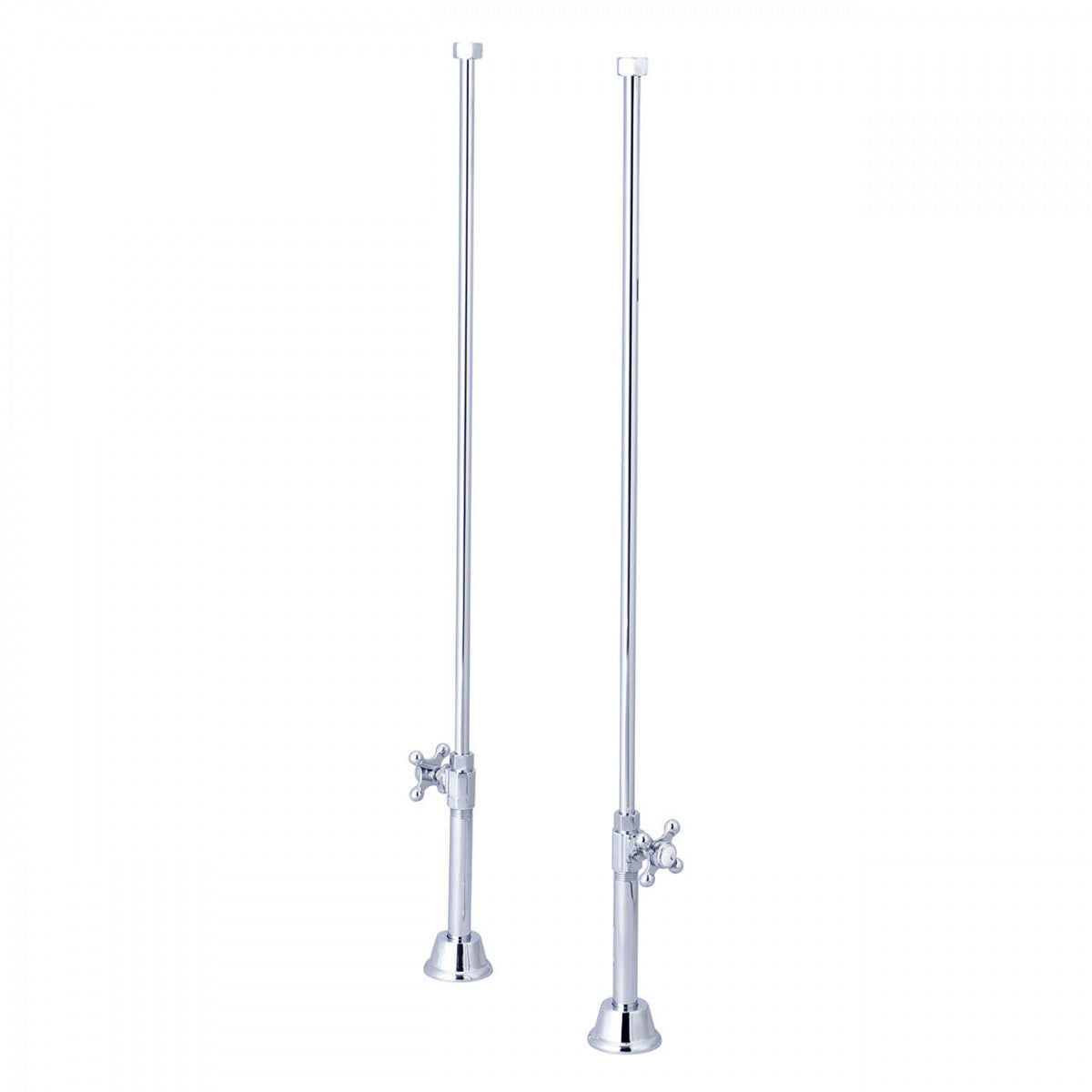 Clawfoot Tub Straight Tub Supply Lines with Shut Off Valves | Alternative Image 01 | finish:Chrome